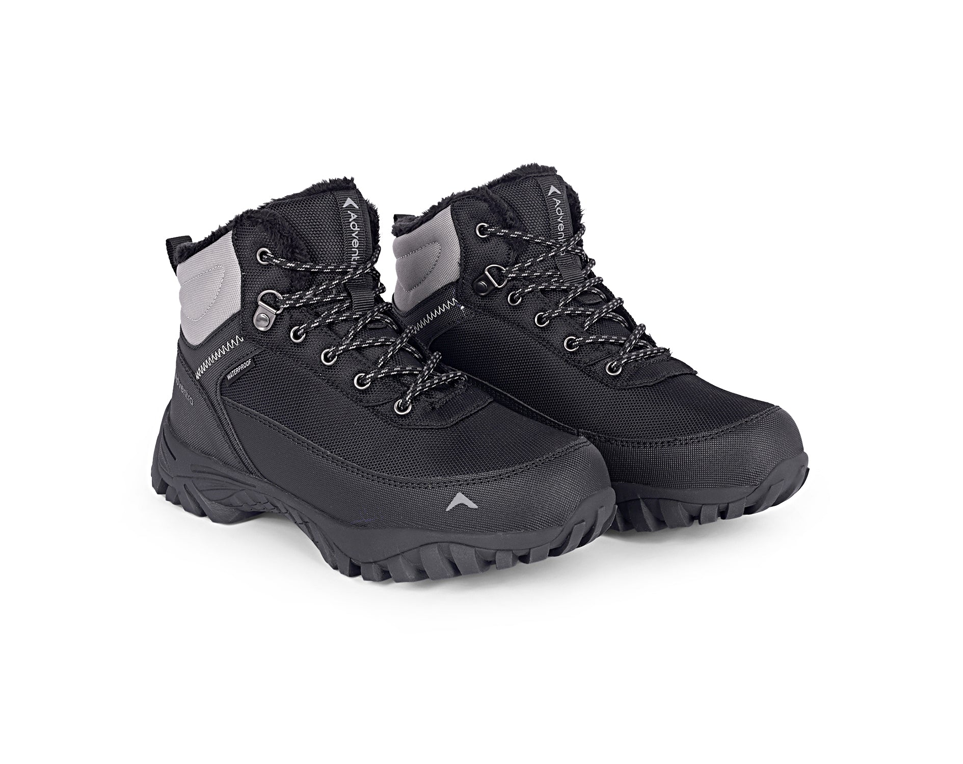 Adventra Men's Warm Waterproof Hiking Shoes | Mountain Shoes | Ultra Grip Sole | Warm (–5°C to –8°C) | ET1100 | Black-thumbmail-2
