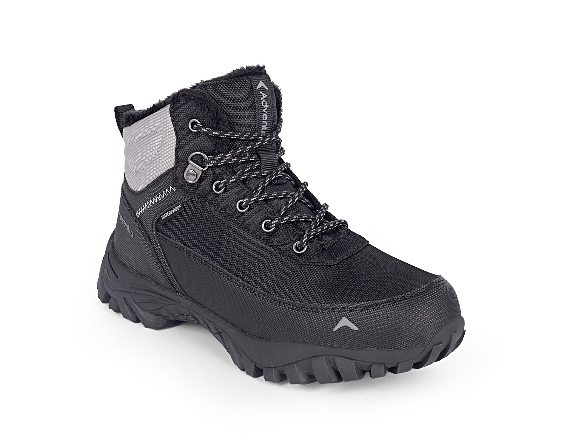 Adventra Men's Warm Waterproof Hiking Shoes | Mountain Shoes | Ultra Grip Sole | Warm (–5°C to –8°C) | ET1100 | Black
