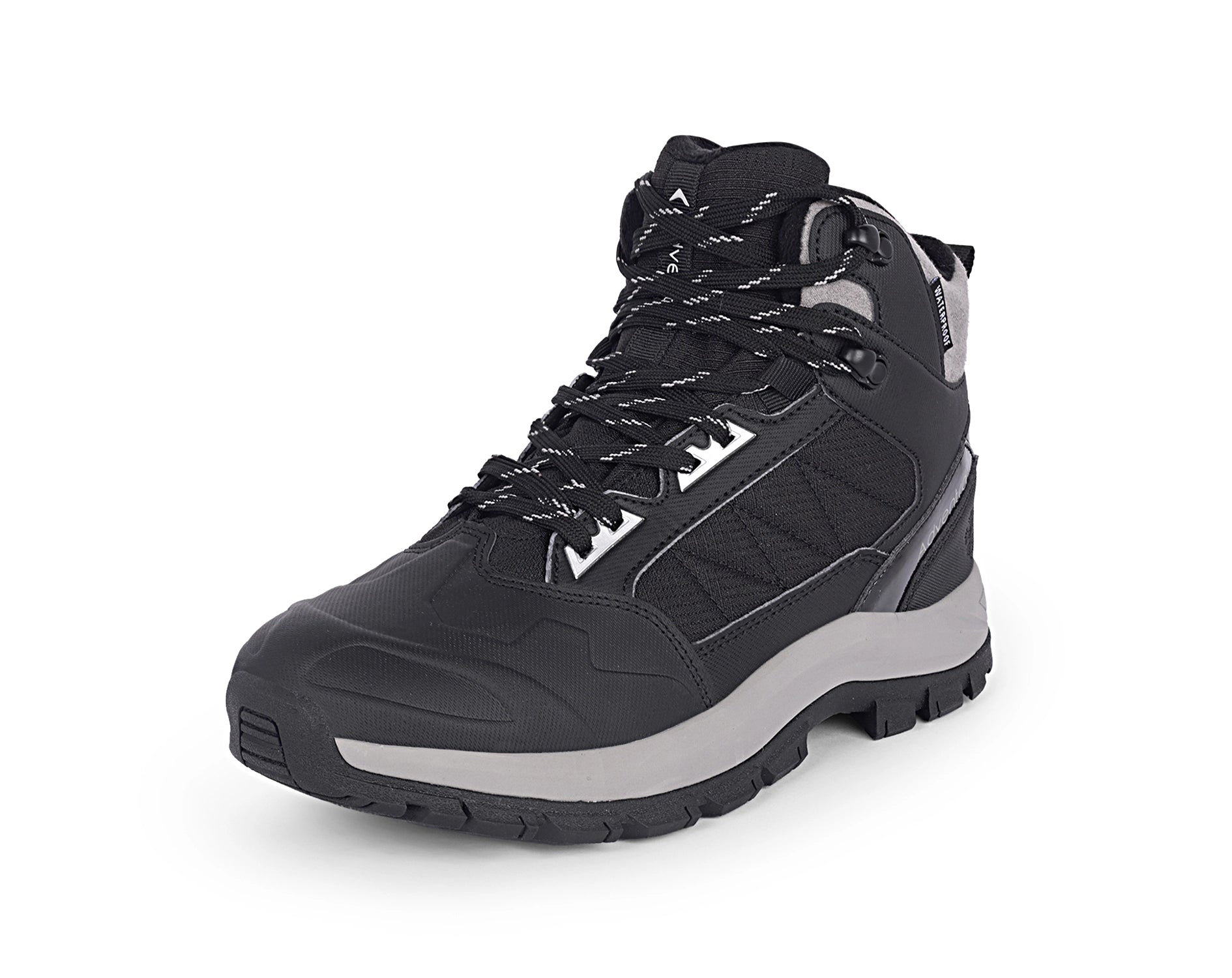 Men Waterproof Mid-Top Hiking Shoes with 3M Insulation (WH1104) Black-thumbmail-7