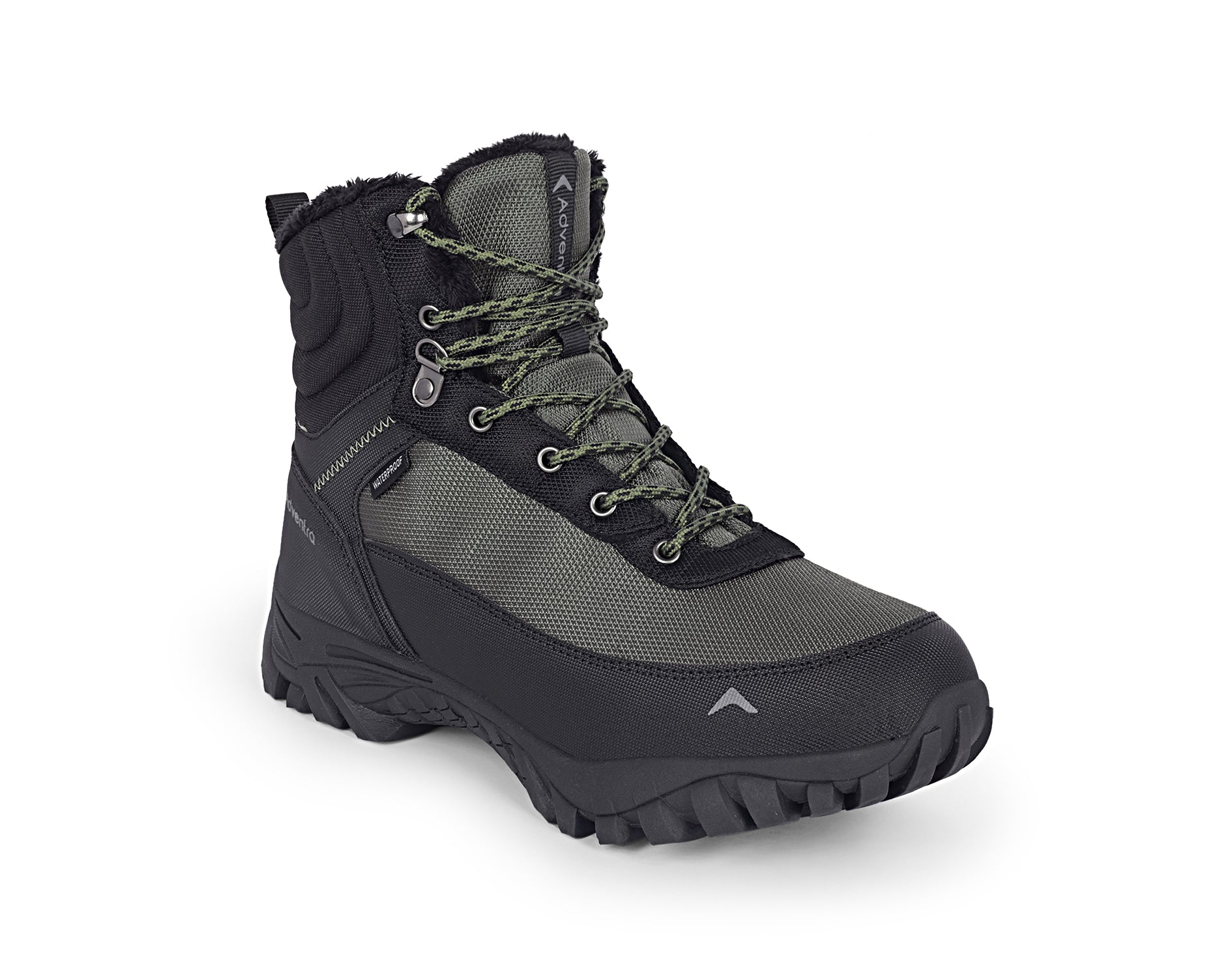 Adventra Men’s Waterproof Hiking Shoes | Warm Mountain Shoes | High Ankle | Suitable For –5°C to –10°C | ET1101 | Green
