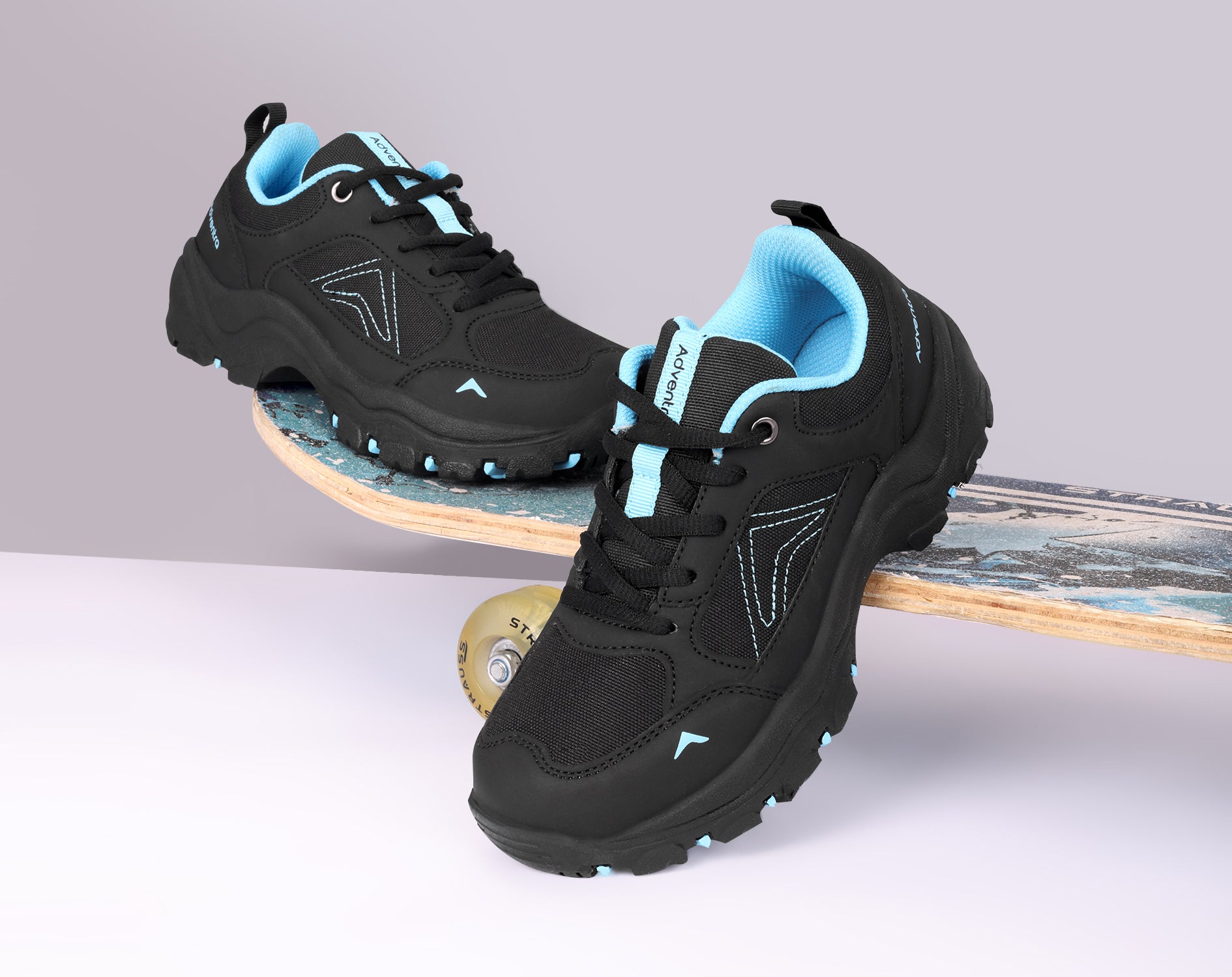 Kids Low-Top Hiking Shoes with Anti-Skid Rubber Sole (EH500) Black-thumbmail-4