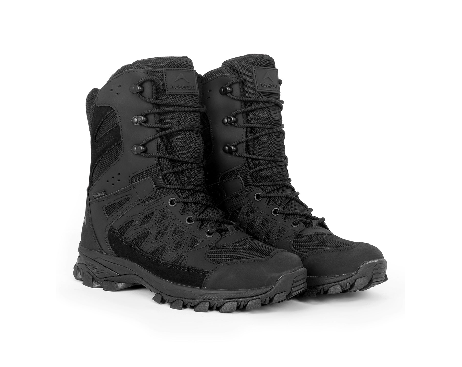 Men Waterproof High-Top Hiking Shoes with Cushioned Comfort (WH1108) Black-thumbmail-7