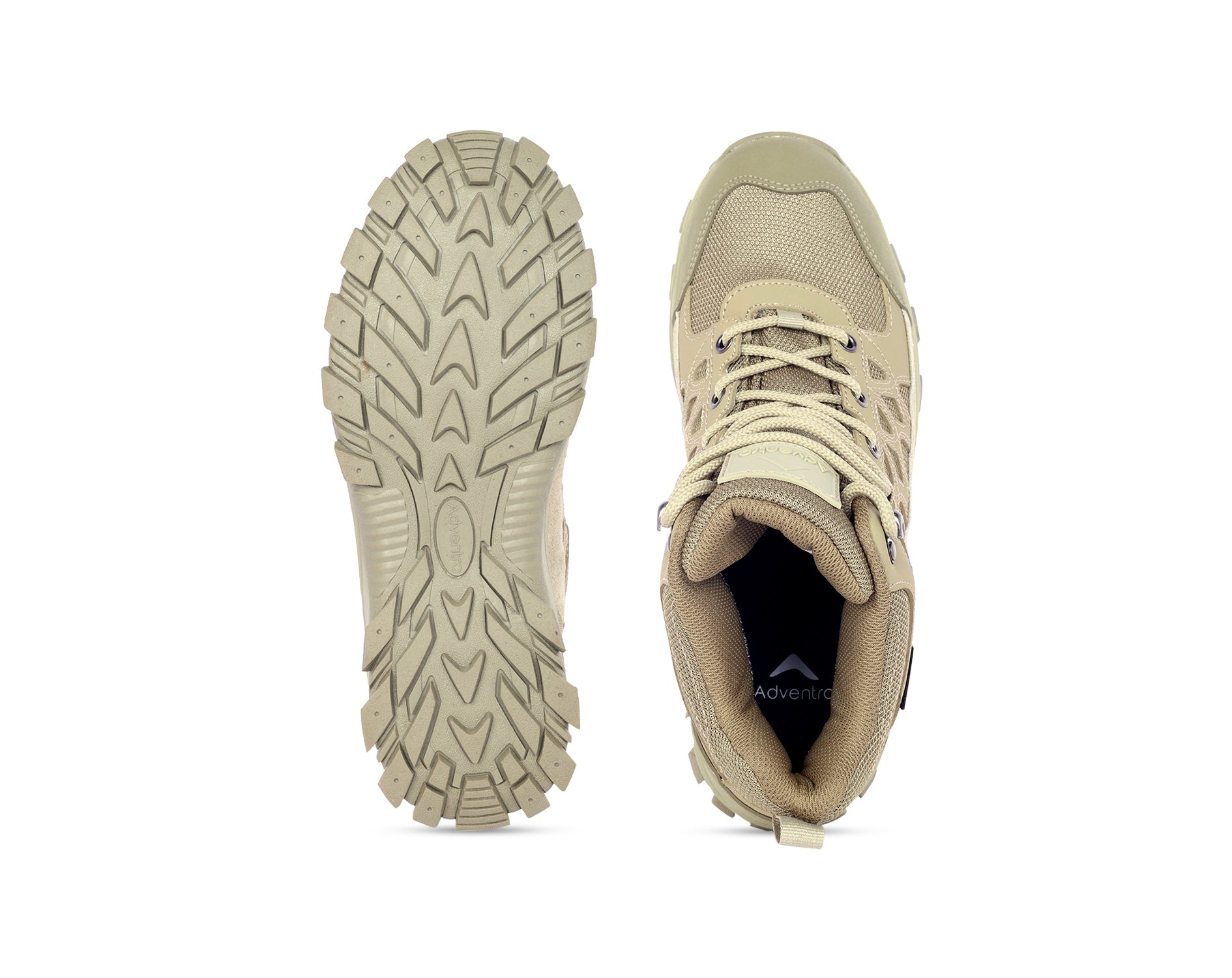 Men Waterproof Mid-Top Hiking Shoes with Cushioned Comfort (WH1107) Beige-thumbmail-4