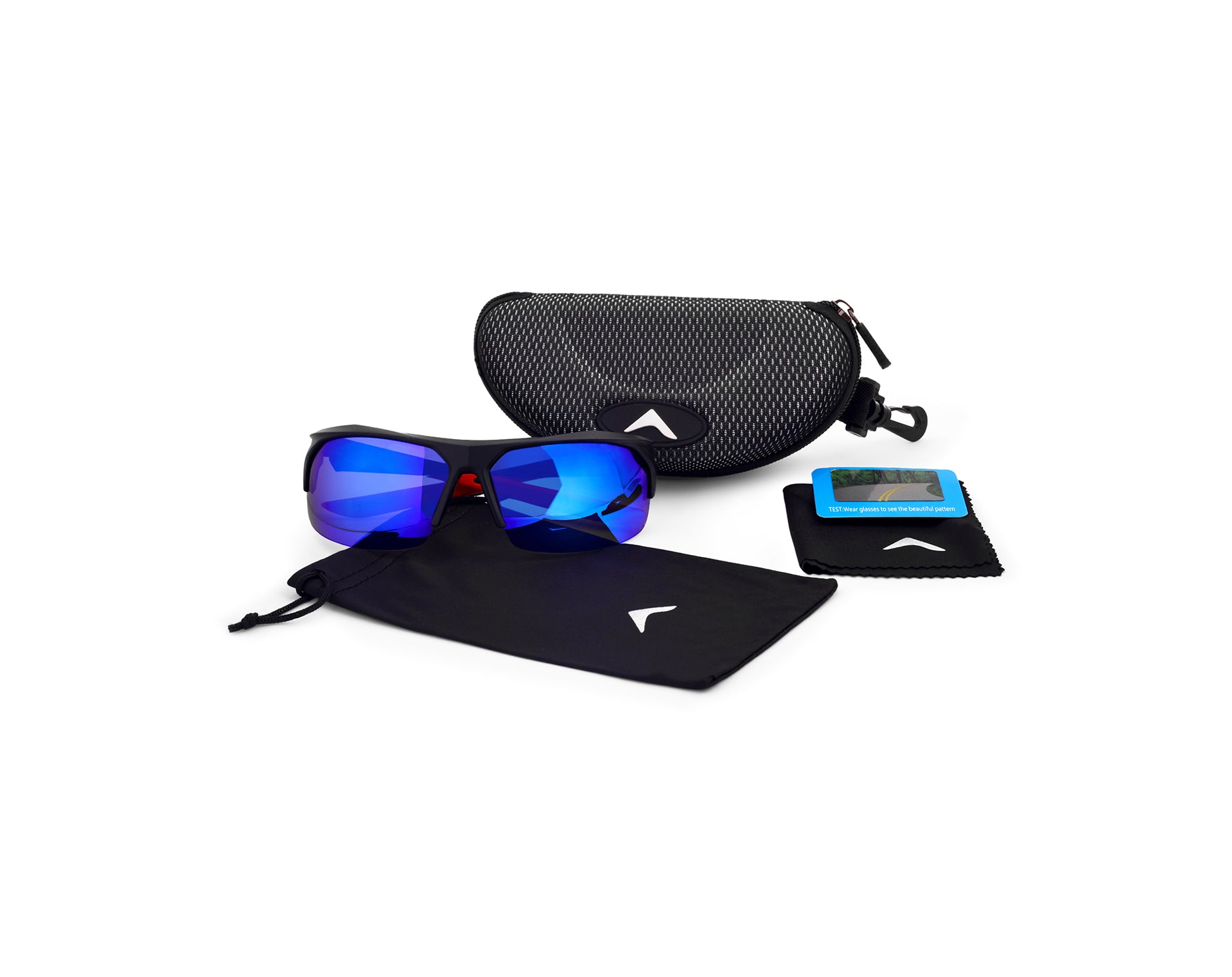Polarised Wraparound Sunglasses with Revo Coated Lens – Red-Blue (WH1104)-thumbmail-2