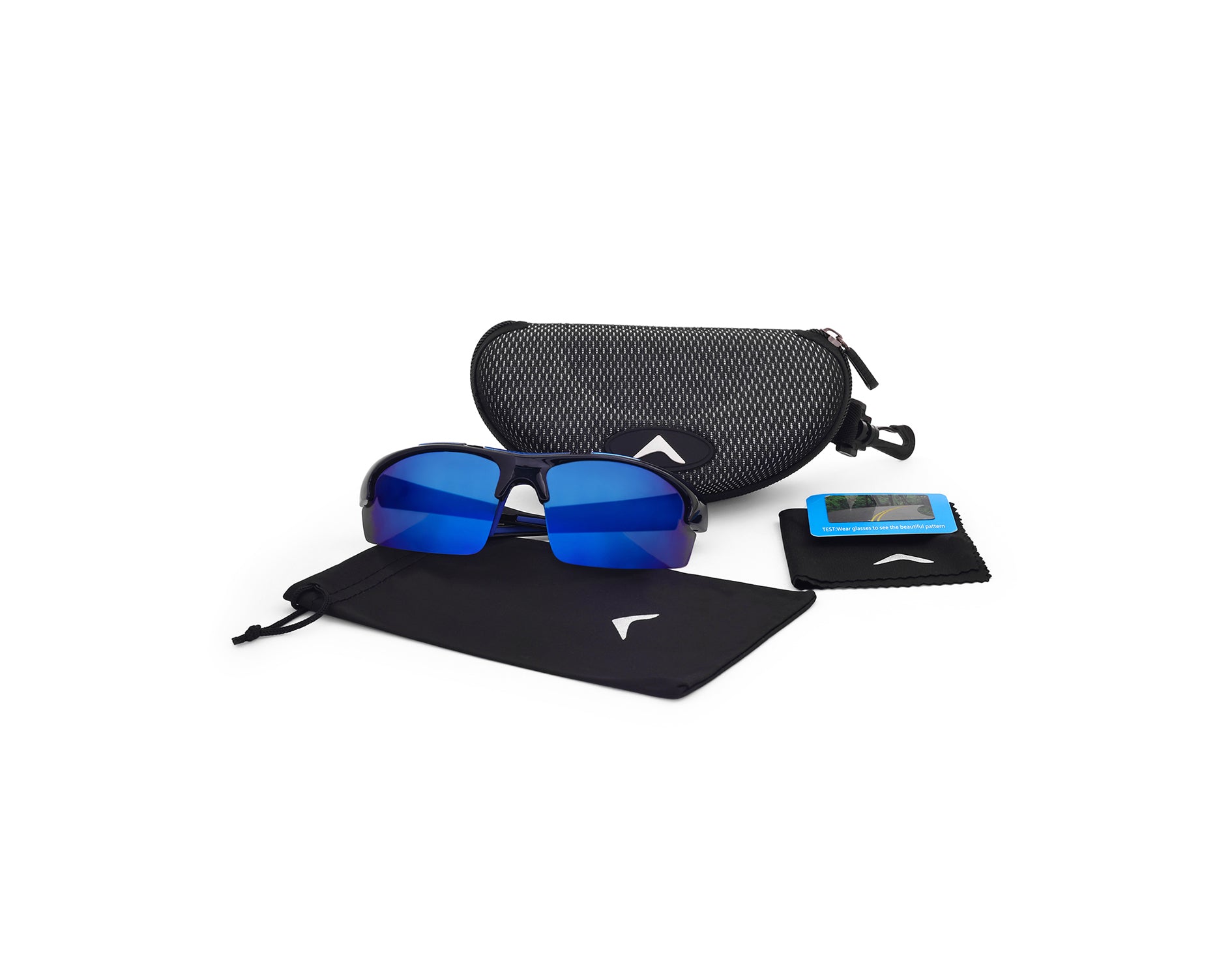 Polarised Wraparound Sunglasses with Revo Coated Lens – Blue-Black (WH1103)-thumbmail-2