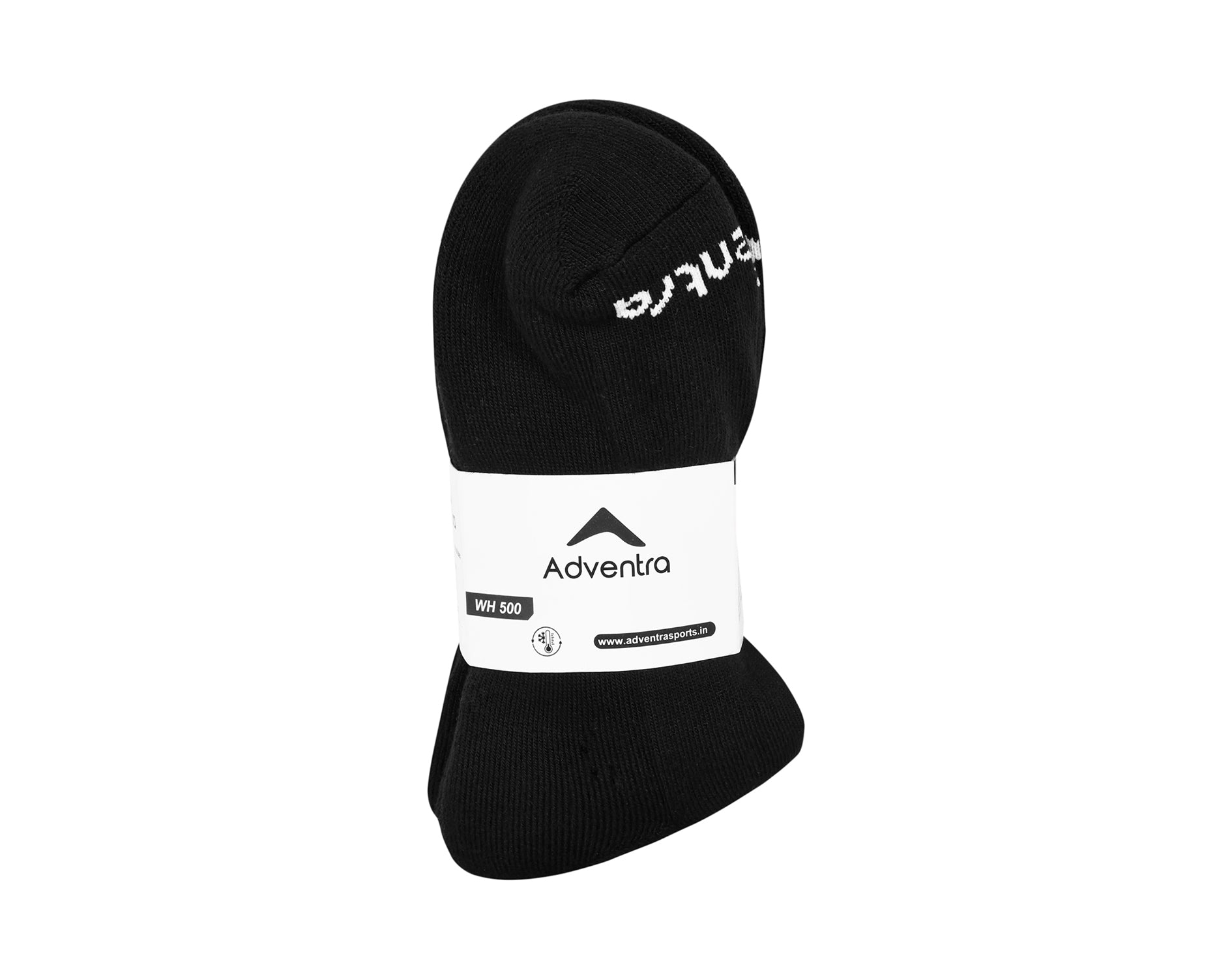 Mid-Calf Sports Socks – Pack of 2 (WH500) – Black-thumbmail-2