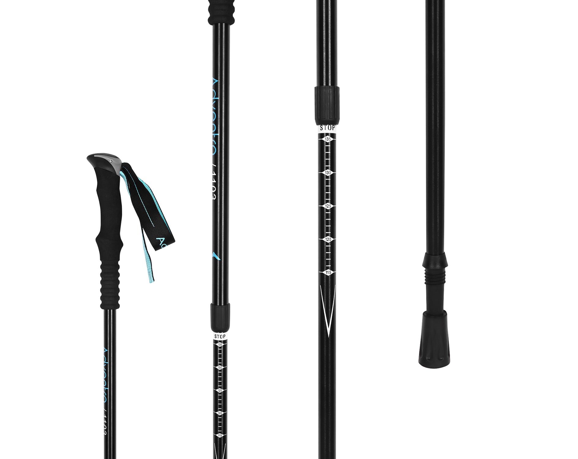 ET1103 Ultracompact Adjustable Trekking Pole with Ergonomic Grip – Black-thumbmail-6