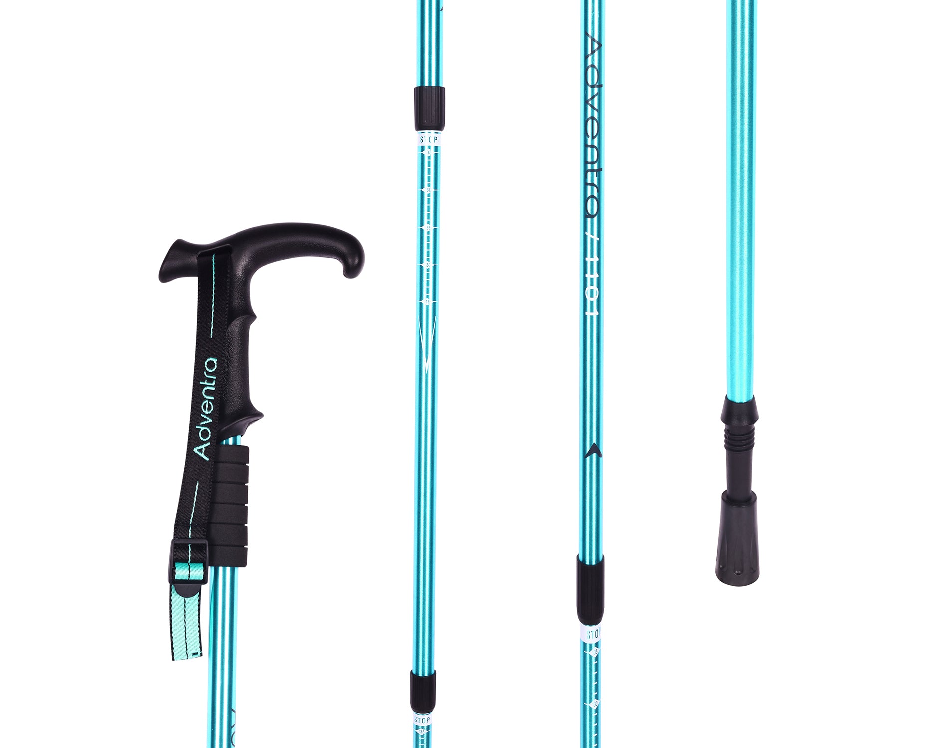 EH1101 Lightweight Adjustable Hiking Pole with Palm Support Grip – Teal Blue-thumbmail-7