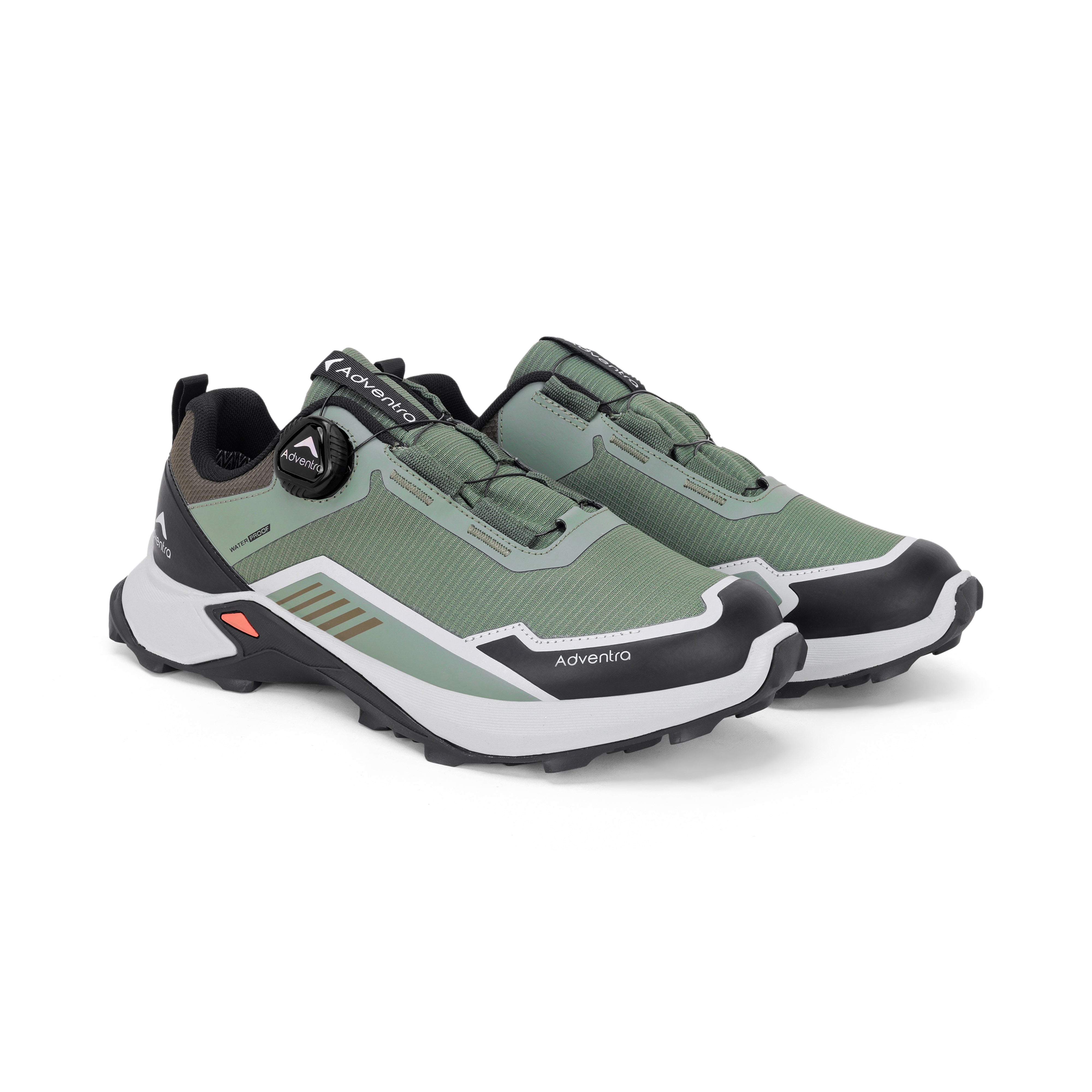 Men Waterproof Low-Top Hiking Shoes with Auto-Lacing (ET1102) Olive Green-thumbmail-4
