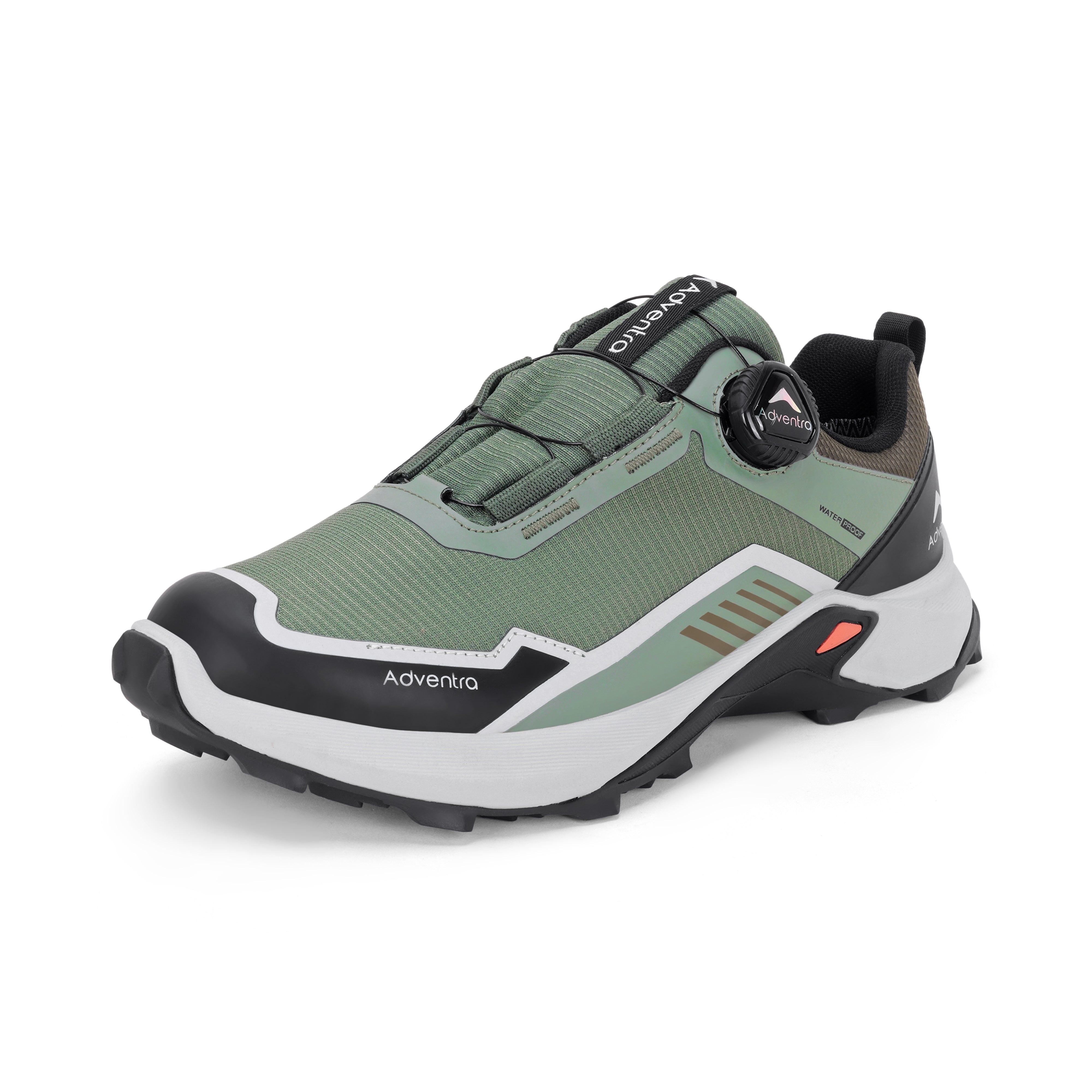 Men Waterproof Low-Top Hiking Shoes with Auto-Lacing (ET1102) Olive Green-thumbmail-5