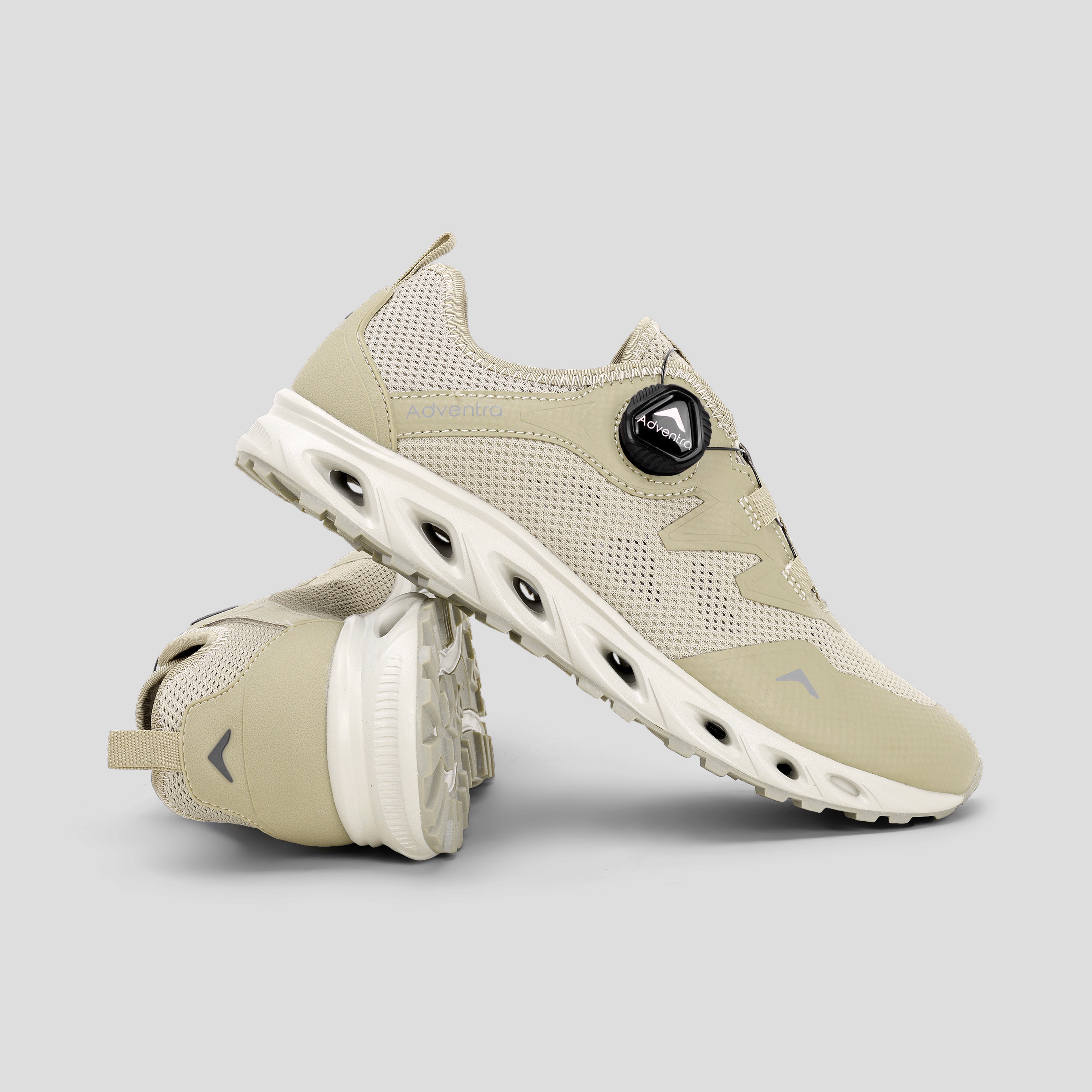 Men Lightweight Ultra Grip Hiking Shoes with Auto Lace (ET1109) Beige-thumbmail-3