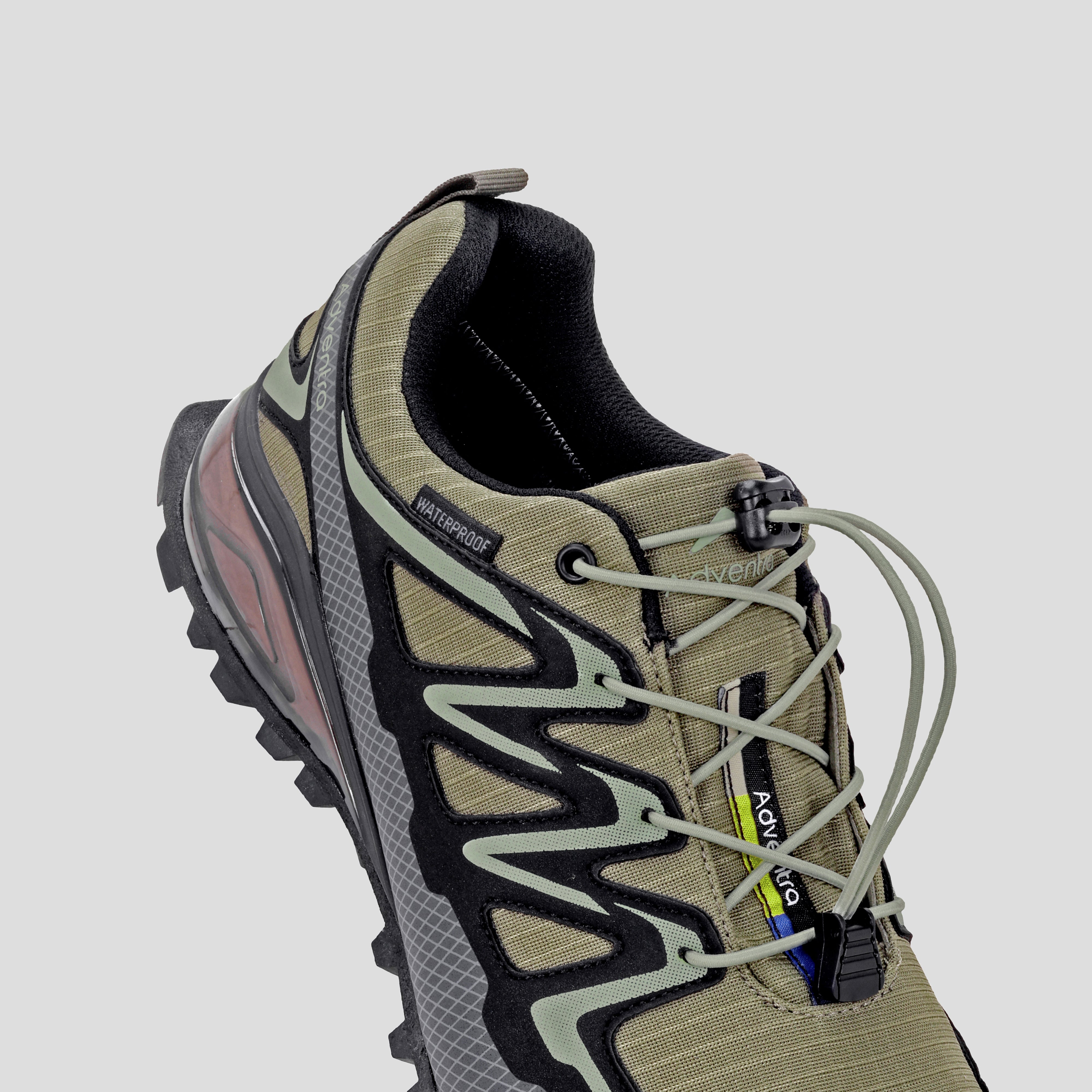 Men Waterproof Low Ankle Hiking Shoes with Anti Slip Grip & EVA Cushion (ET1110) Olive-thumbmail-5