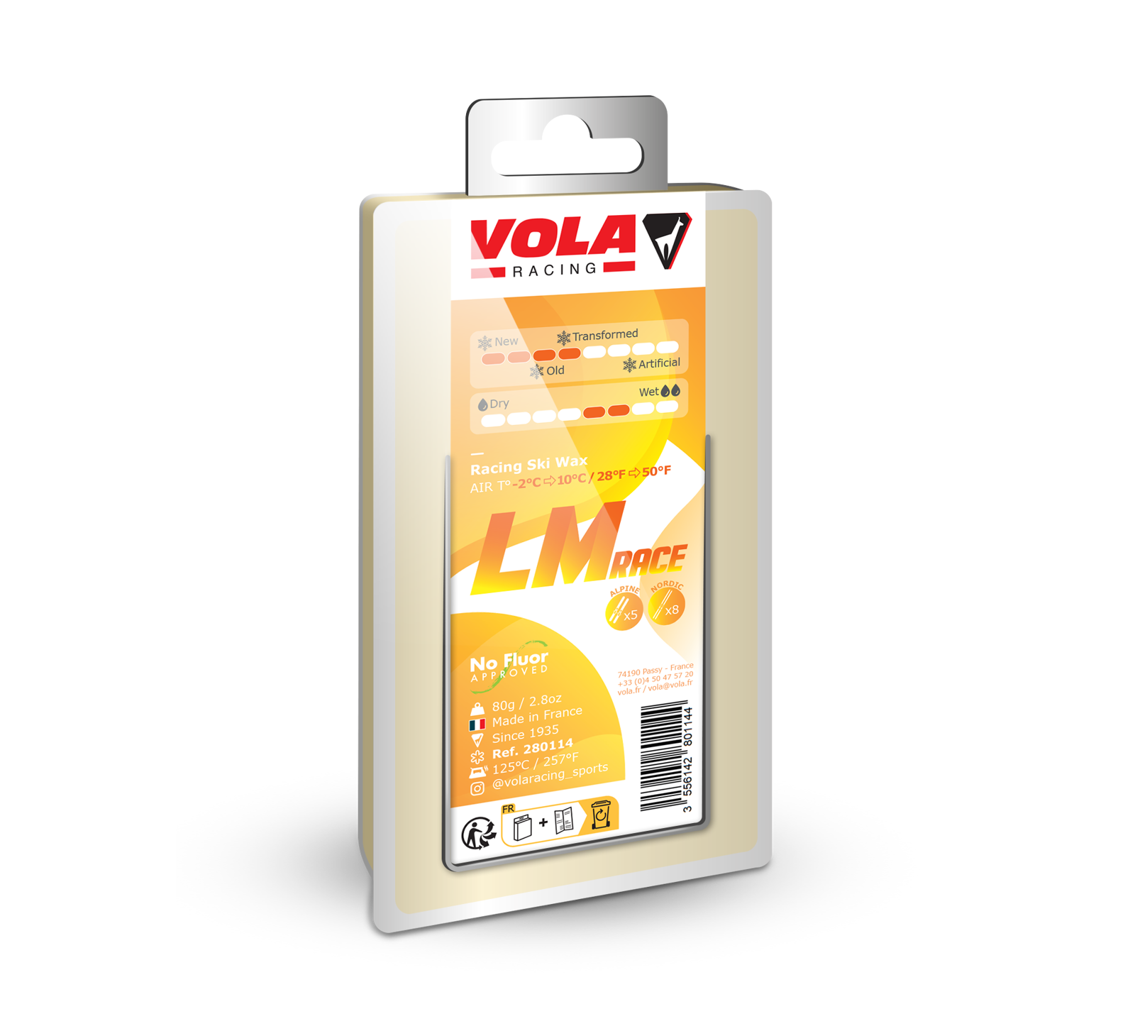 LM Race Ski Wax Yellow 80 g / No fluor