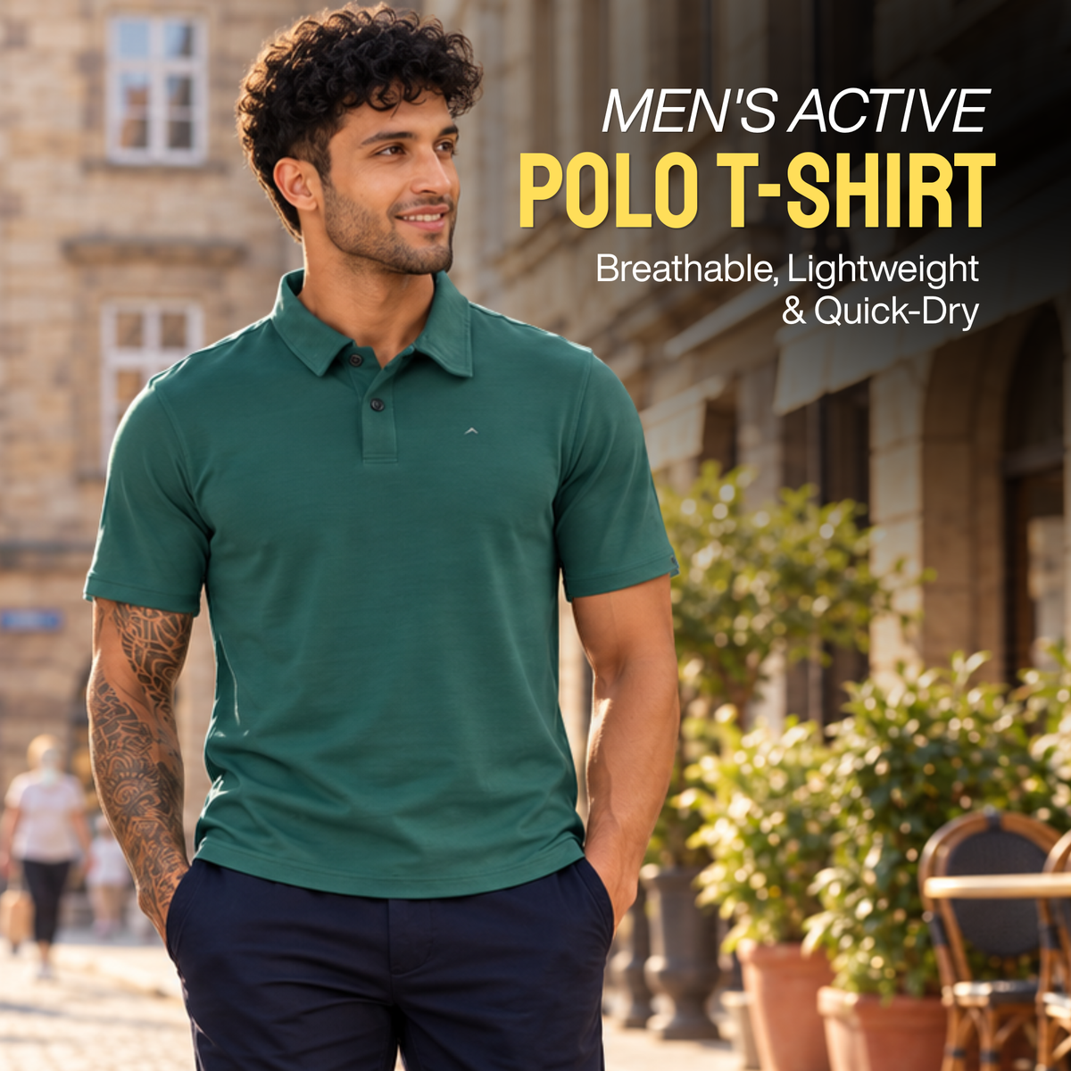 Polo T-Shirt Lightweight, Quick-Dry | ADP102 | Dark Green-thumbmail-2