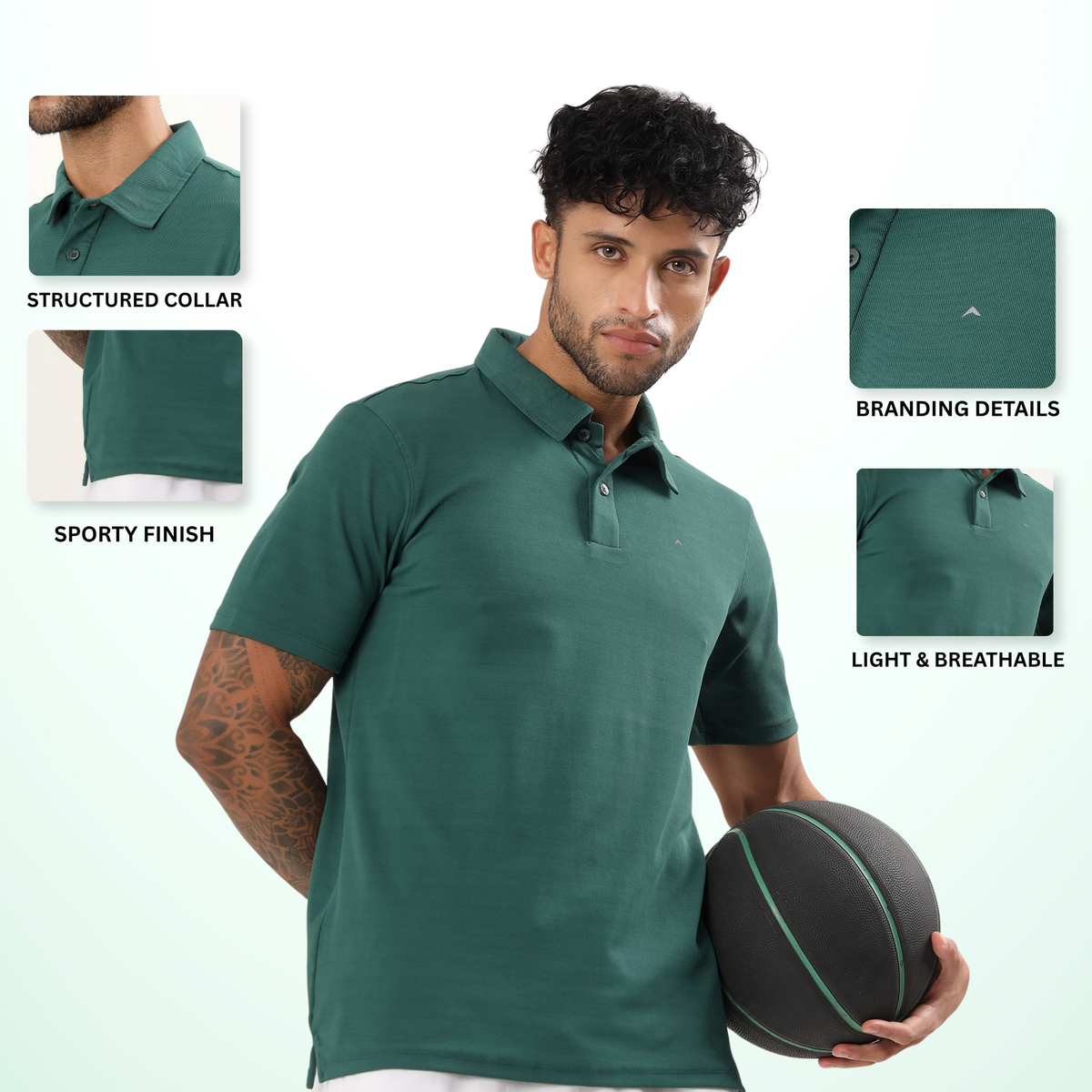 Polo T-Shirt Lightweight, Quick-Dry | ADP102 | Dark Green-thumbmail-4