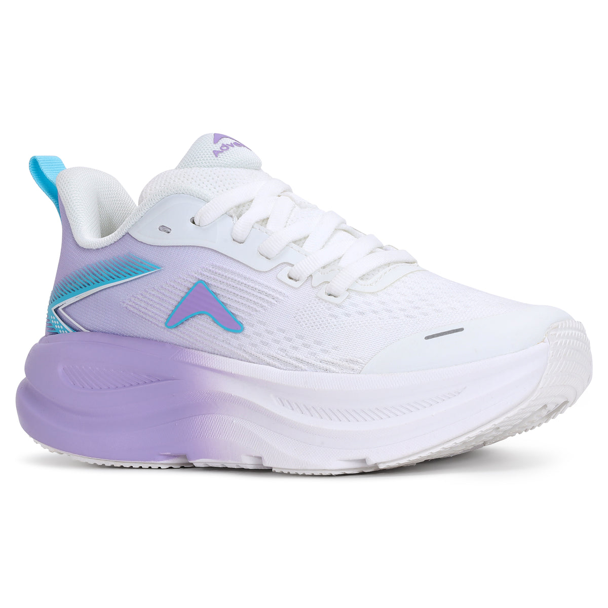 Women's Lightweight Running Sports Shoes | Walking & Gym | (RR900) White - Purple-thumbmail-1