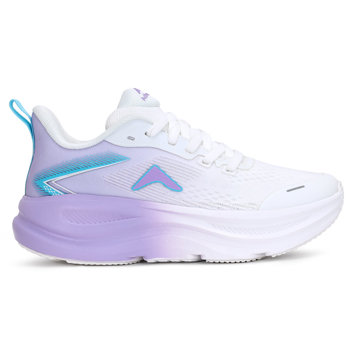 Women's Lightweight Running Sports Shoes | Walking & Gym | (RR900) White - Purple-thumbmail-6
