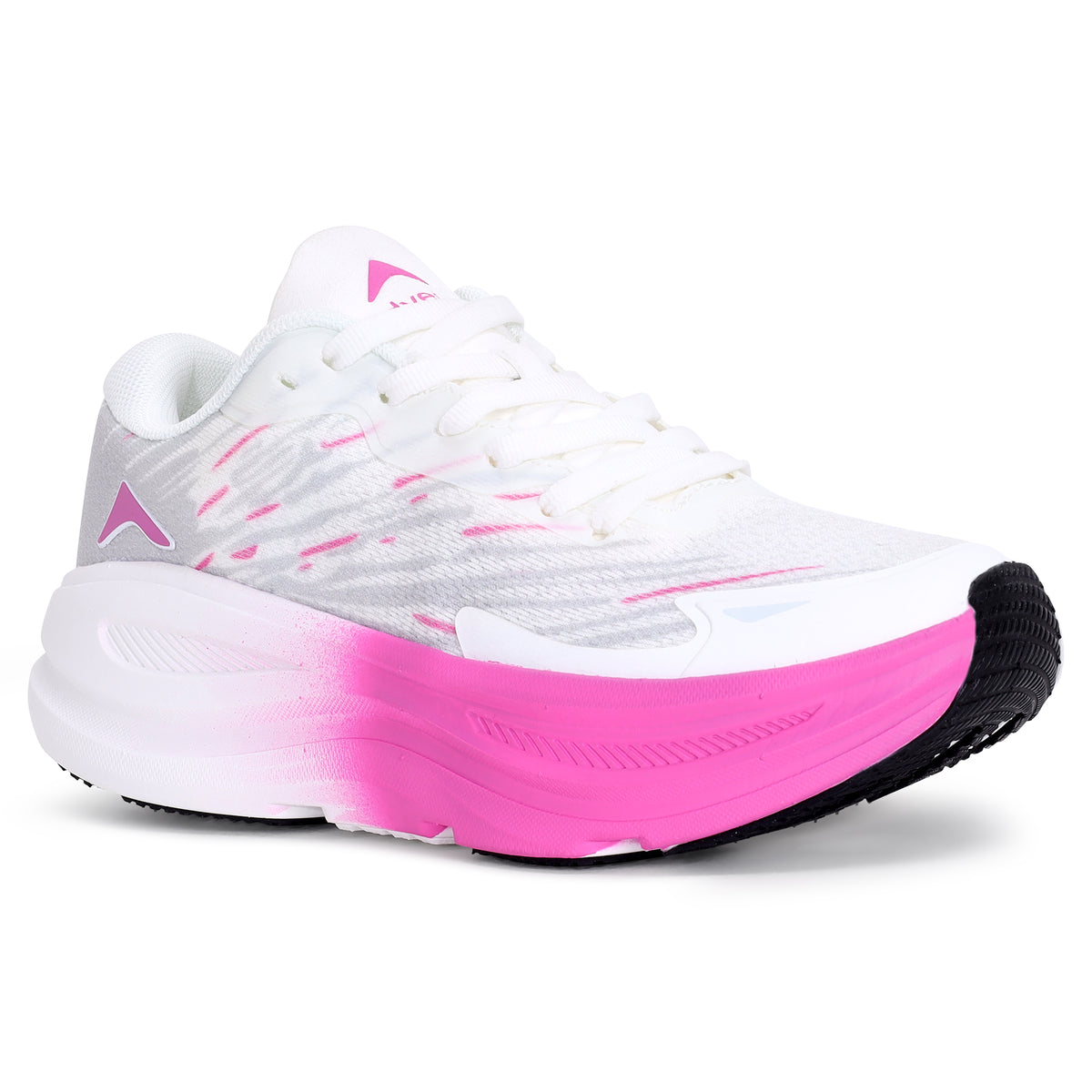 Women's Lightweight Running Sports Shoes | Walking & Gym | (RR500) White - Pink-thumbmail-1