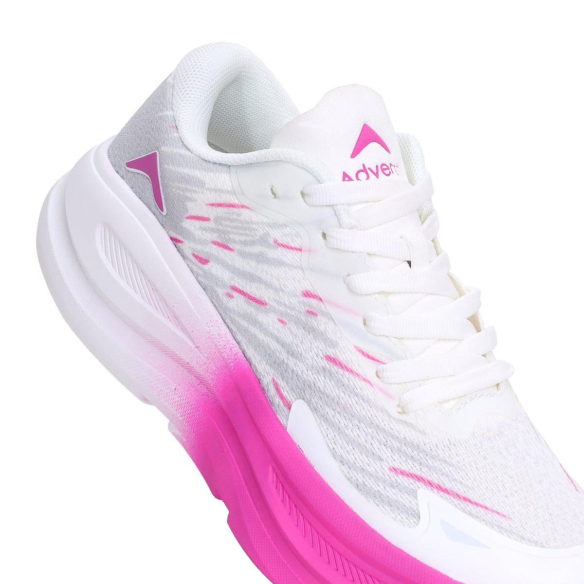 Women's Lightweight Running Sports Shoes | Walking & Gym | (RR500) White - Pink-thumbmail-6