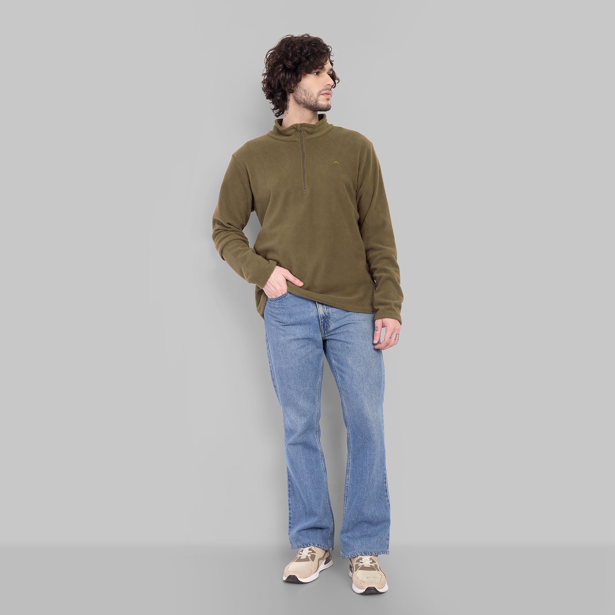 Half Zip Fleece Jacket – Lightweight (ET1000) Uniform Green-thumbmail-2