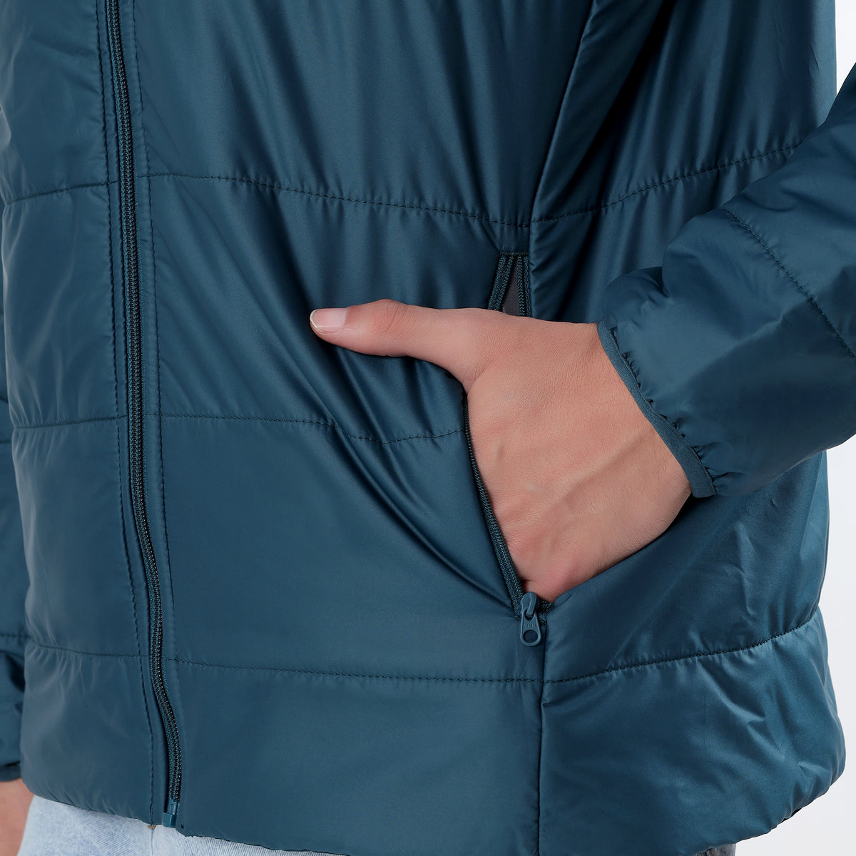 Men's Basic Winter Puffer Jacket – Water Repellent, Quilted - WH100 (Gracial Teal)-thumbmail-10
