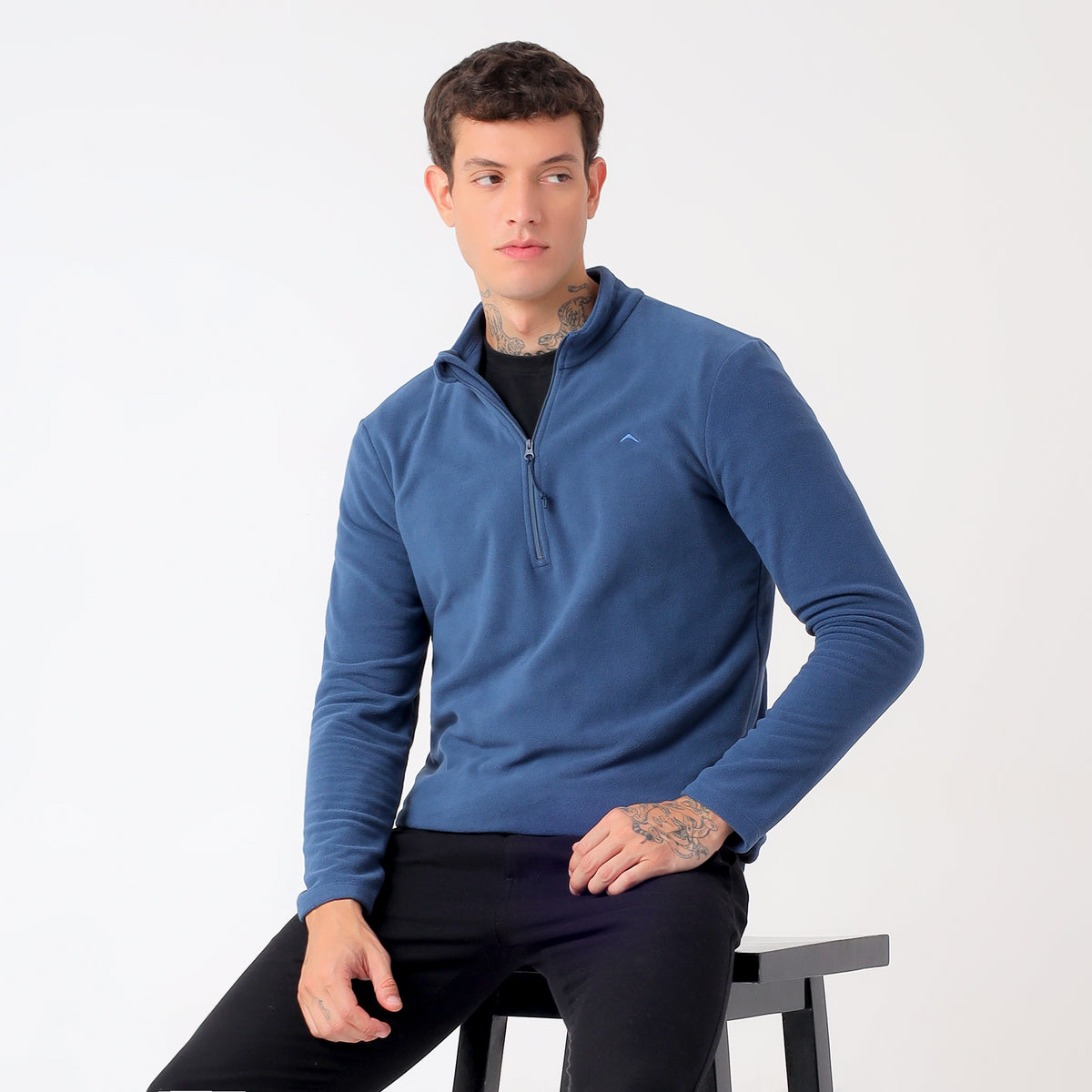 Men's Half Zip Fleece Jacket – Lightweight (EH400) Navy-thumbmail-8