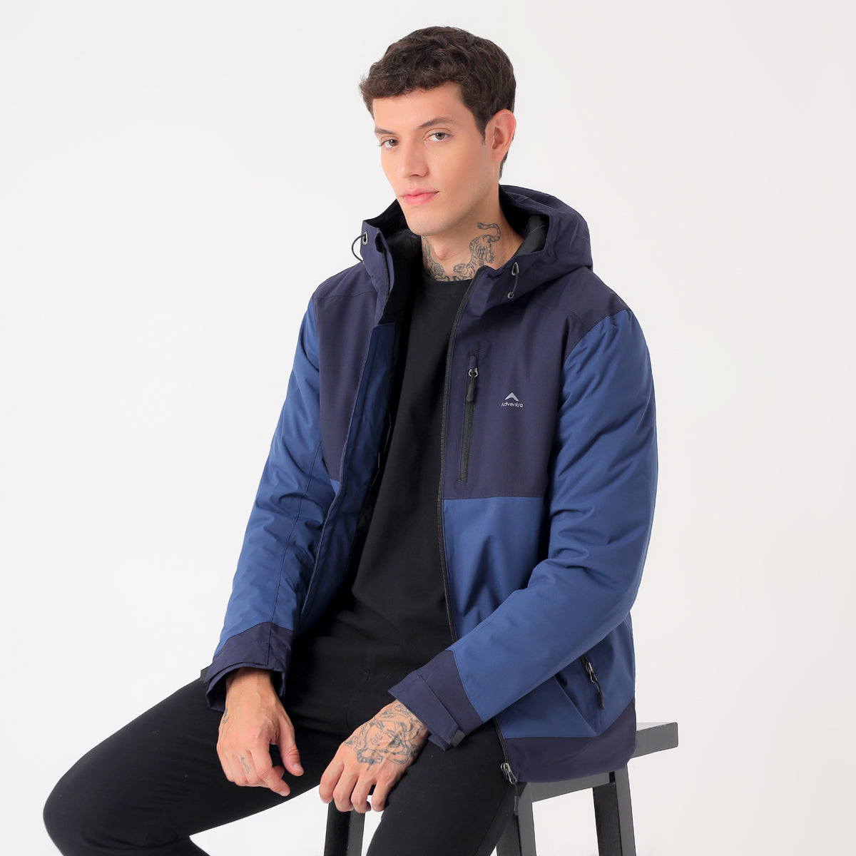 Waterproof Hooded Jacket with Pockets – Warm -10°C (ET1100) Blue-thumbmail-8