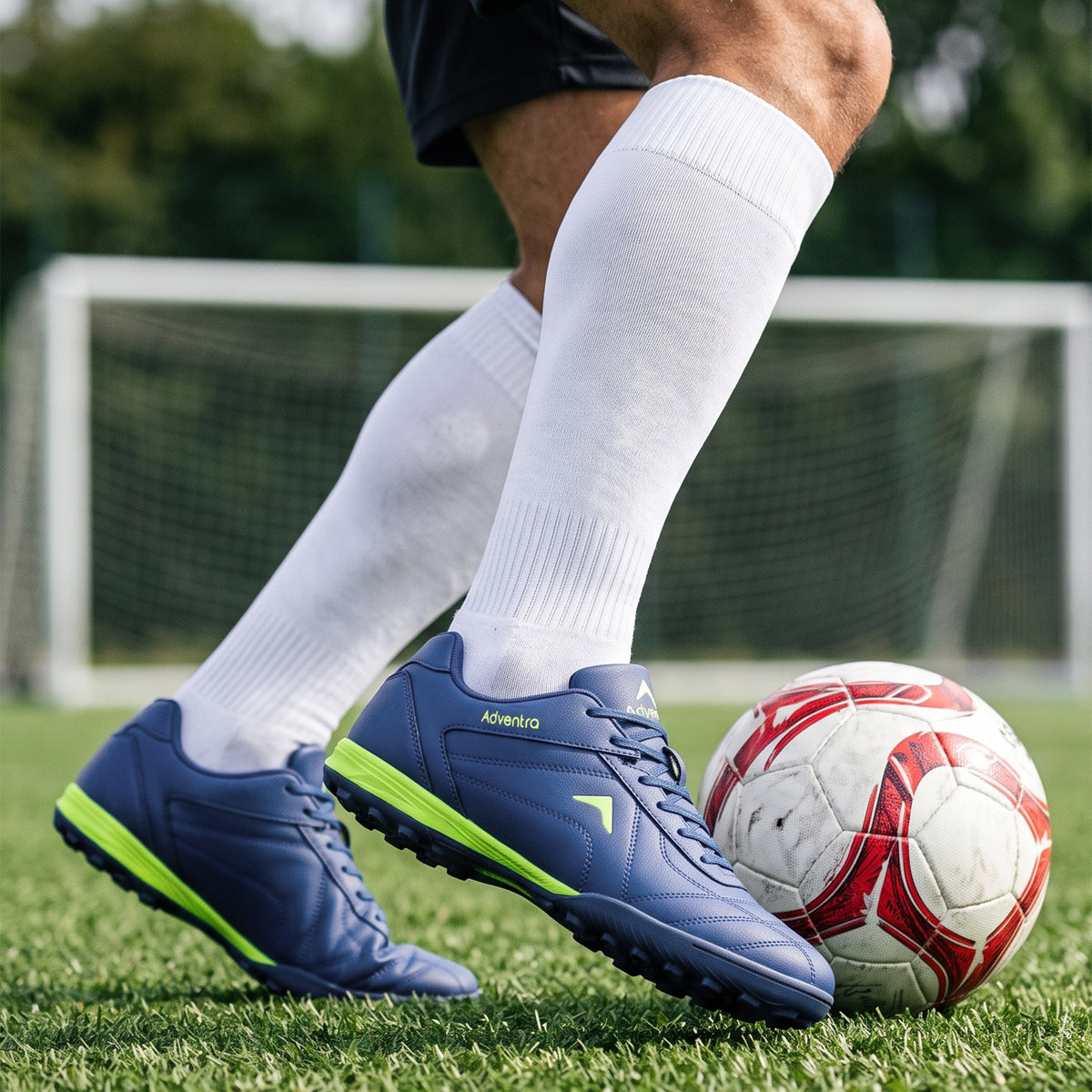 Men's Football Shoes with Turf Grip Rubber Outsole for Training and Matches (FB500) Blue-thumbmail-2