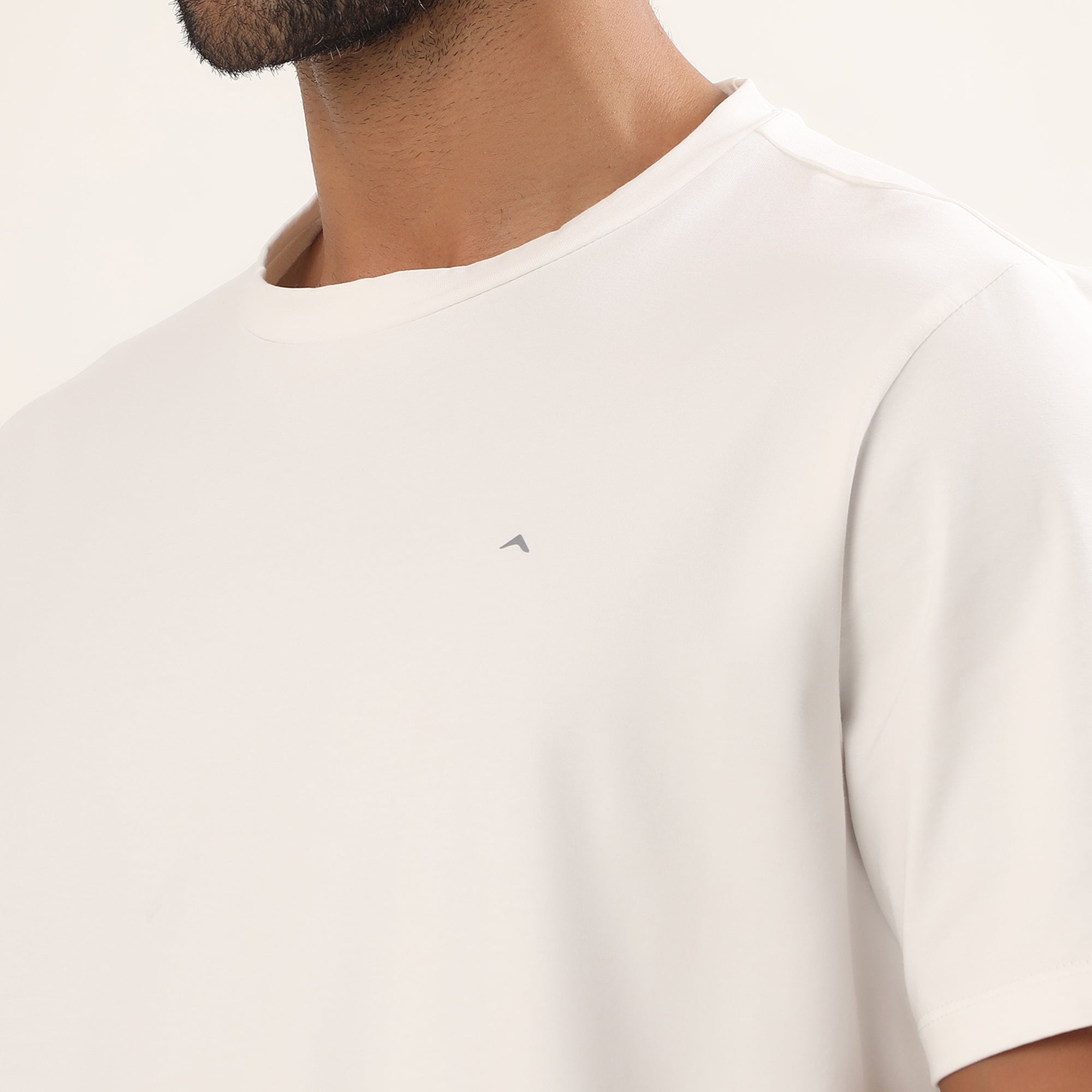 Round Neck T-Shirt | Lightweight and Breathable | White-thumbmail-2