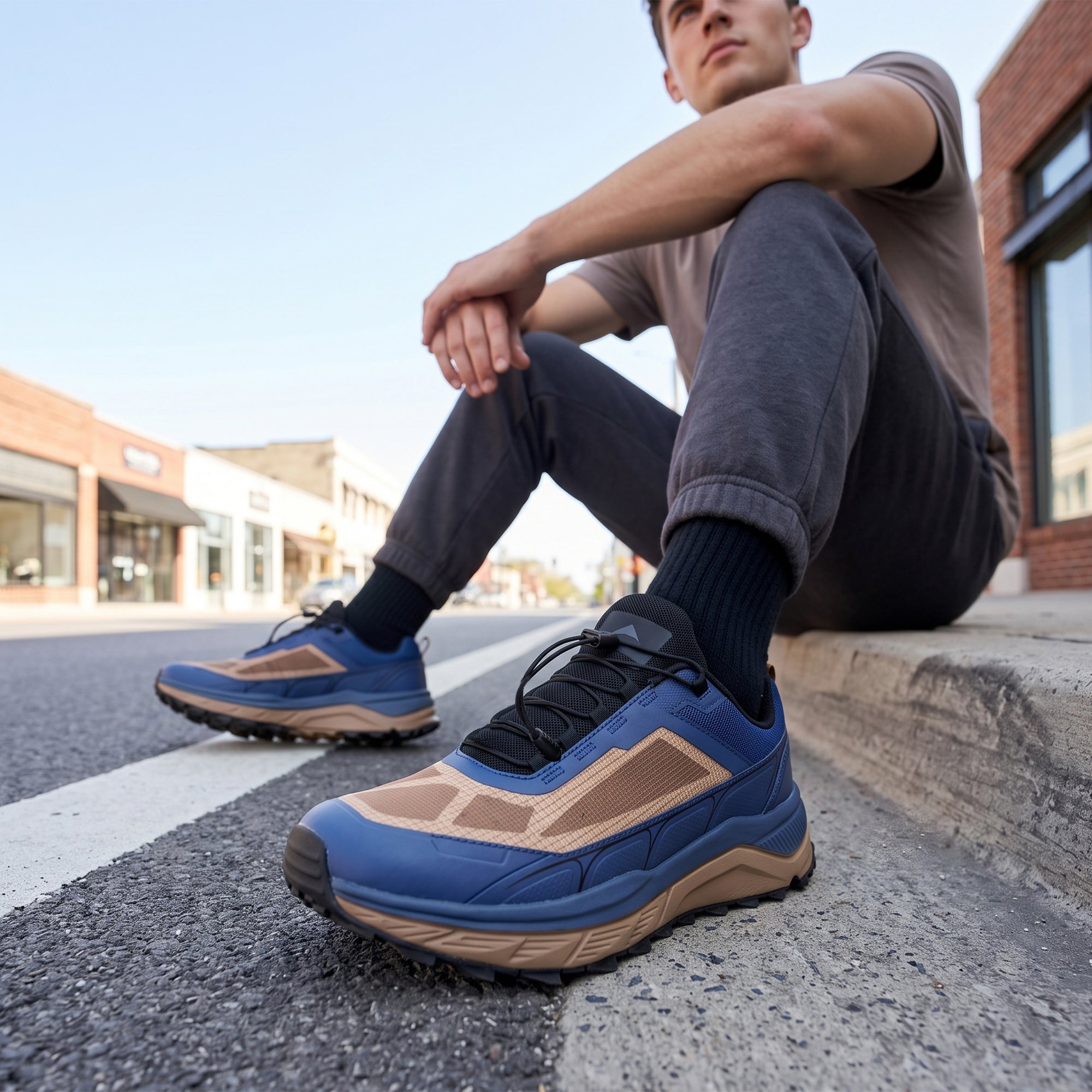 Trail Running Ultra Grip Shoes, Lightweight & Quick-Lace (TR2013) – Blue-thumbmail-3