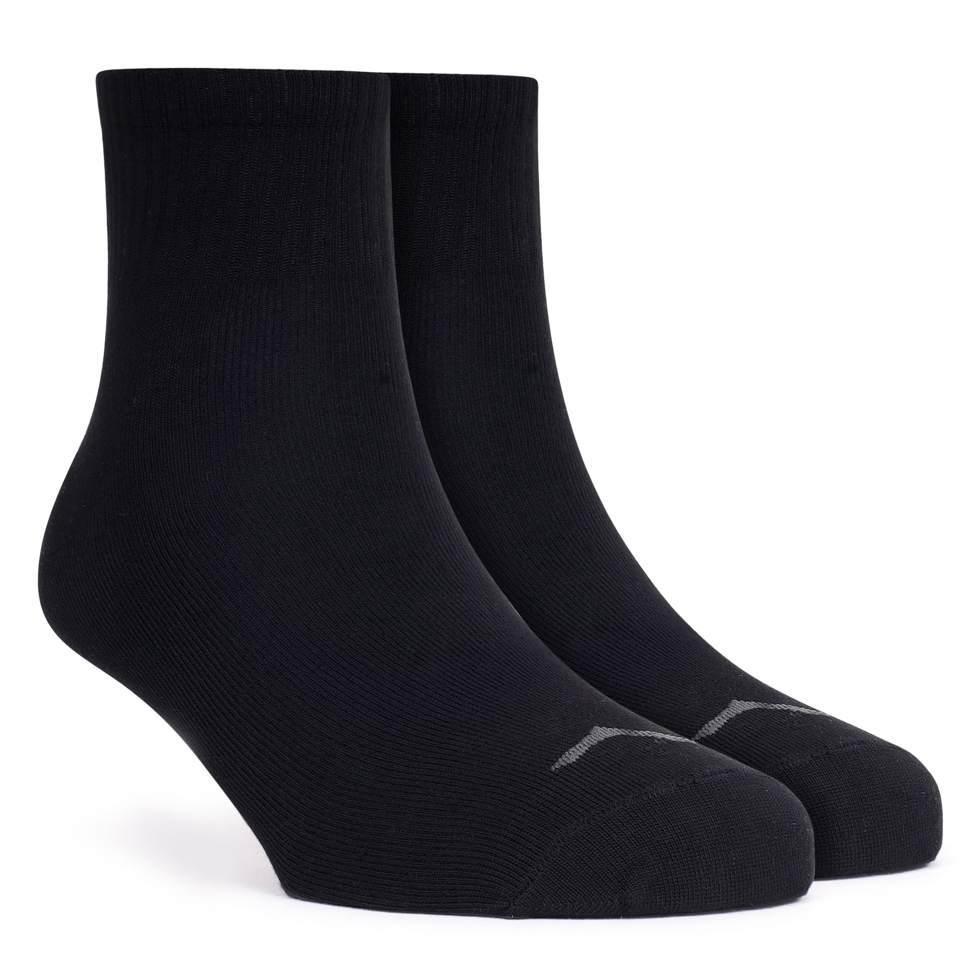 Mid Ankle Cotton Socks - Pack of 2 (BS500) -White-Black-thumbmail-4