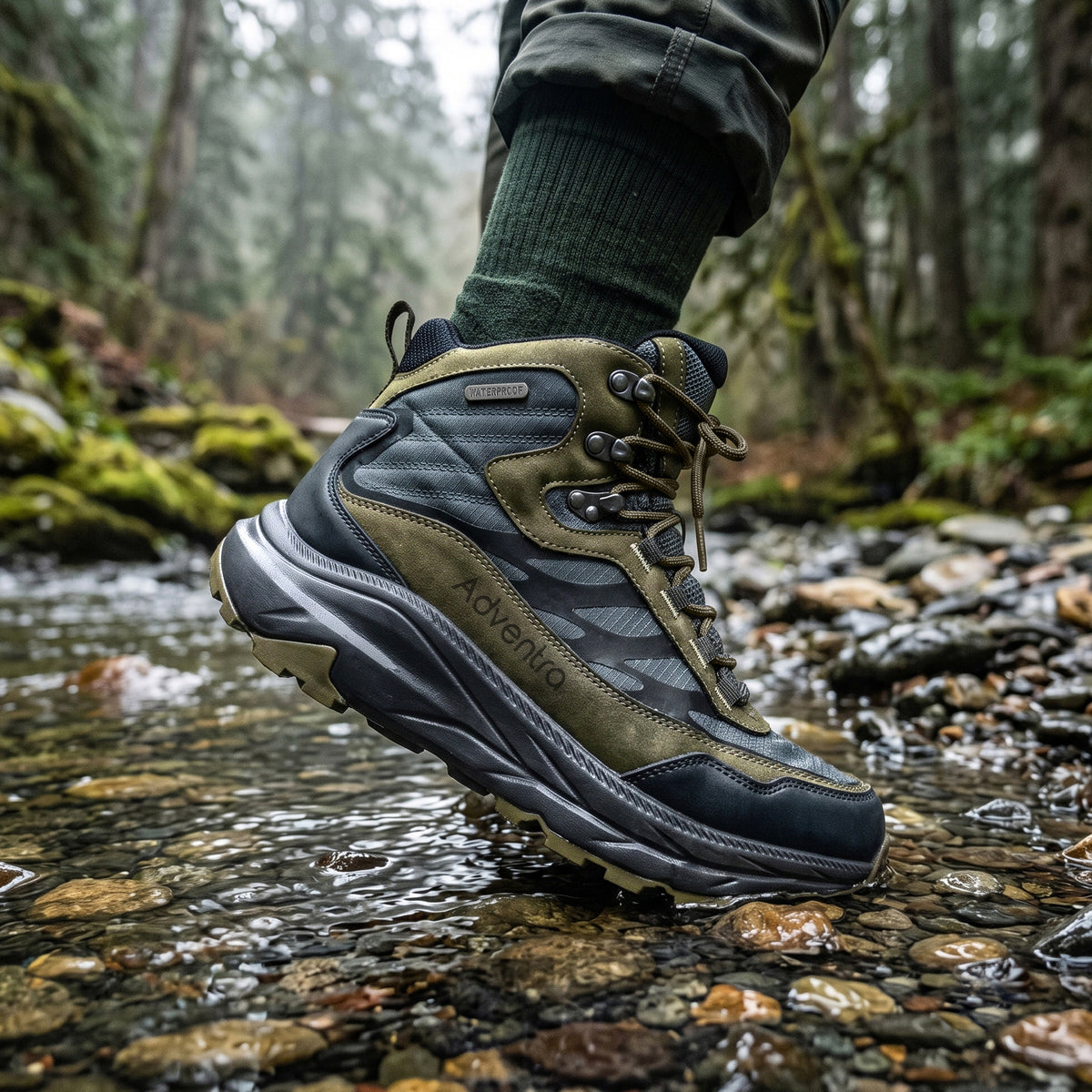 Waterproof Mid Ankle Hiking Shoes with Anti-Skid Rubber Sole (ET1112) - Grey-thumbmail-2