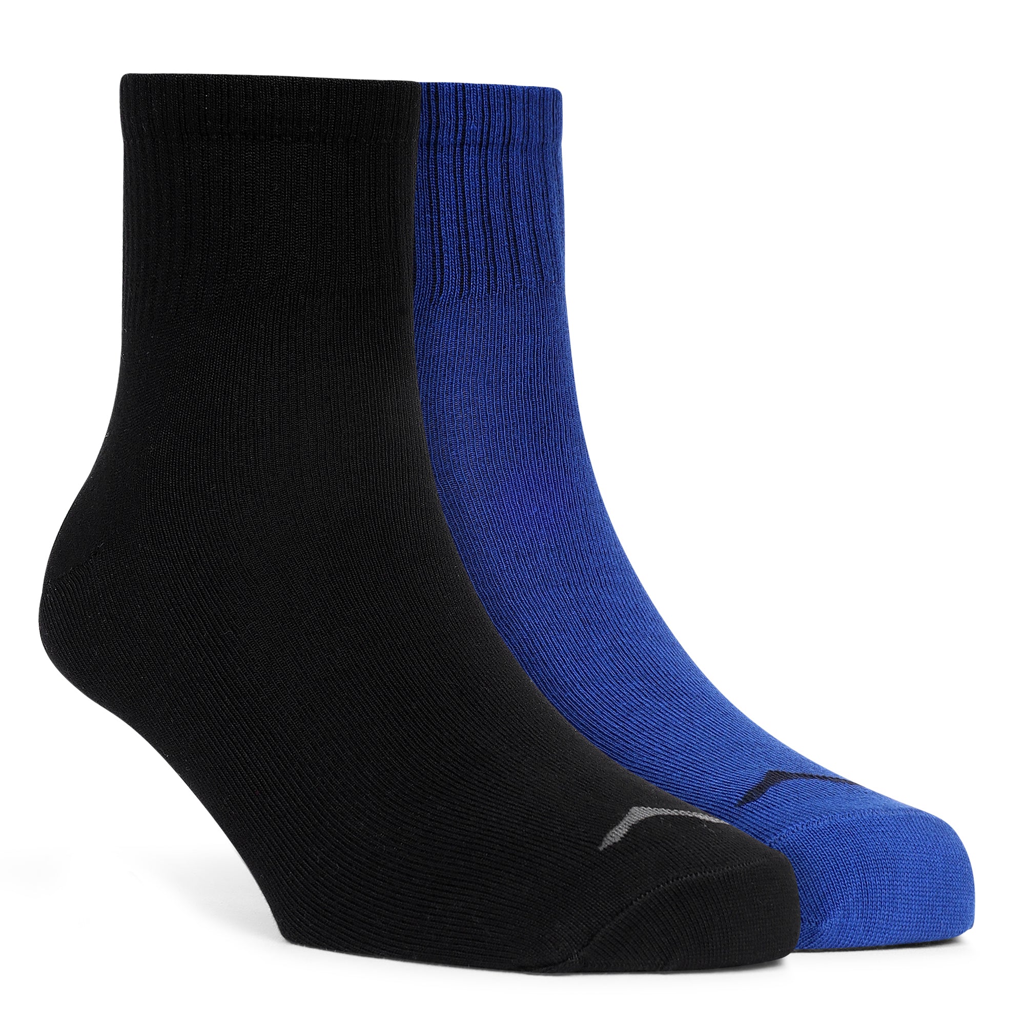 Mid Ankle Cotton Socks - Pack of 2 (BS500) - Blue-Black