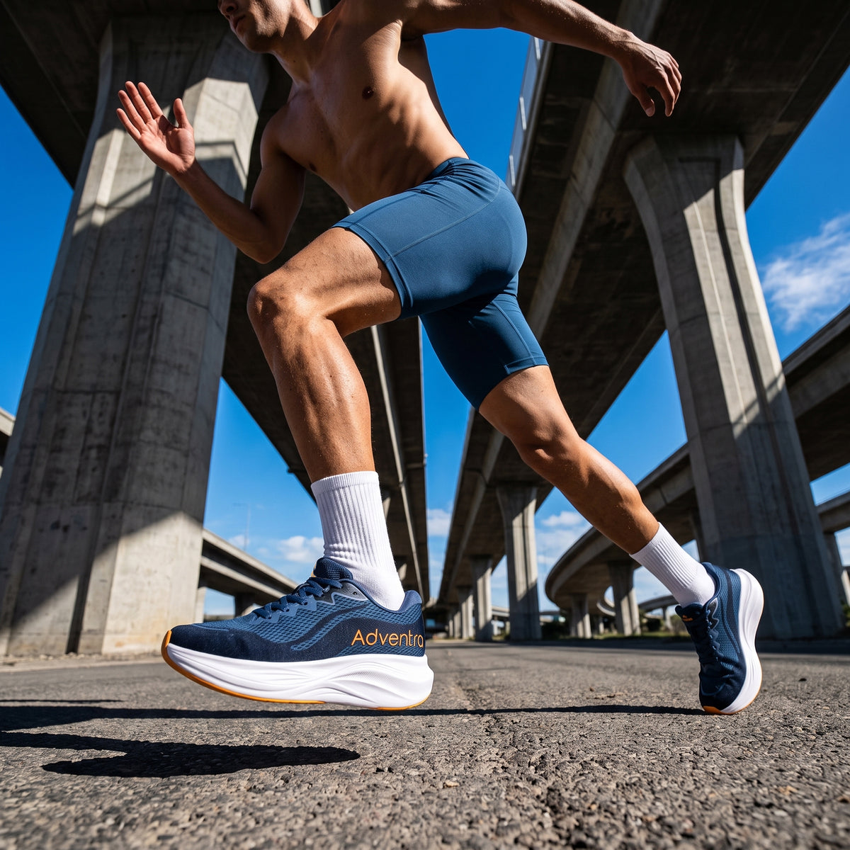Men's Lightweight Running Sports Shoes for Walking, Gym and Training (RRX300) - Navy-thumbmail-2