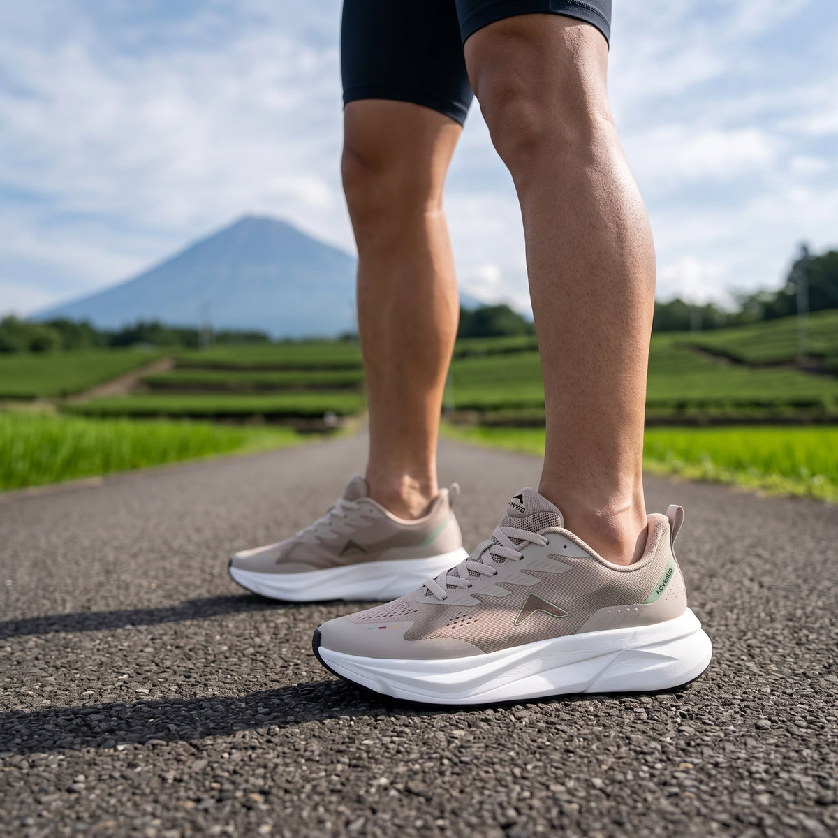 Men's Running Shoes | Breathable Mesh Sports Shoes | (RR500) Beige-thumbmail-2