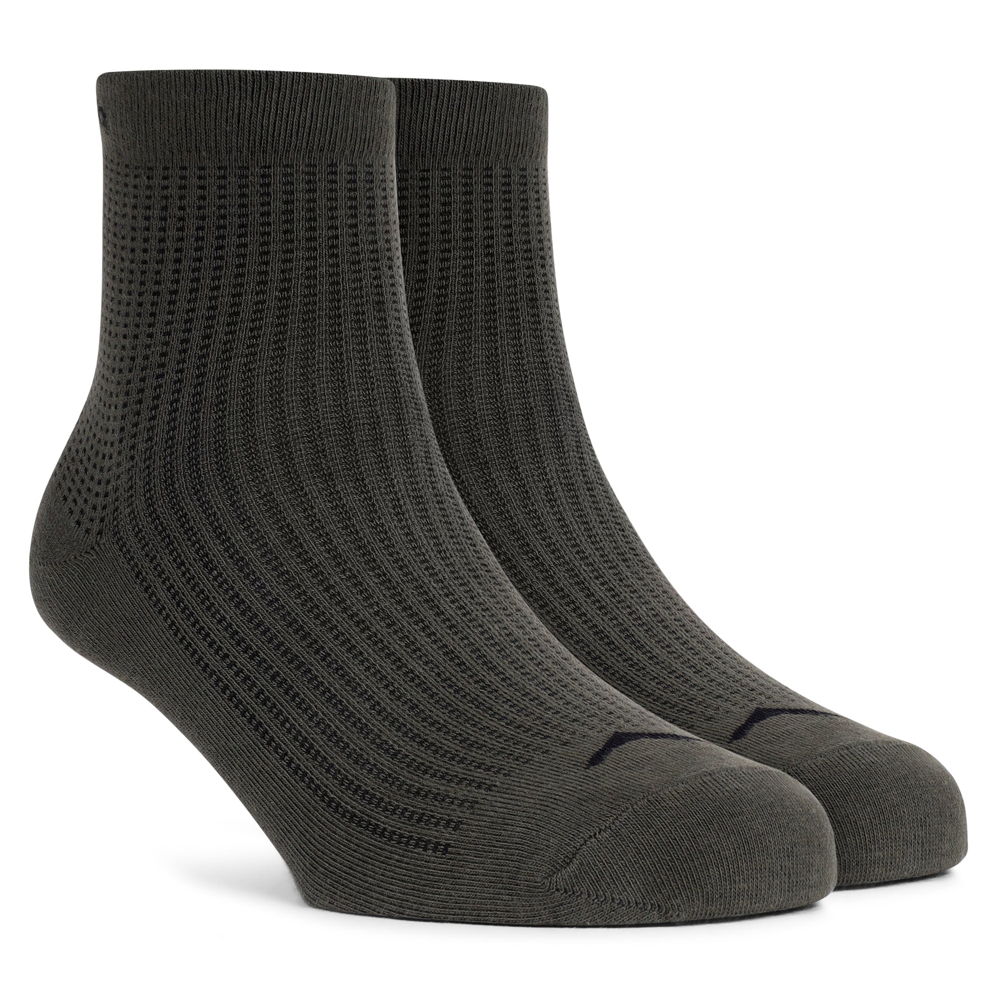 Mid Ankle Cotton Socks – Pack of 2 (ES700) – Olive and White-thumbmail-4