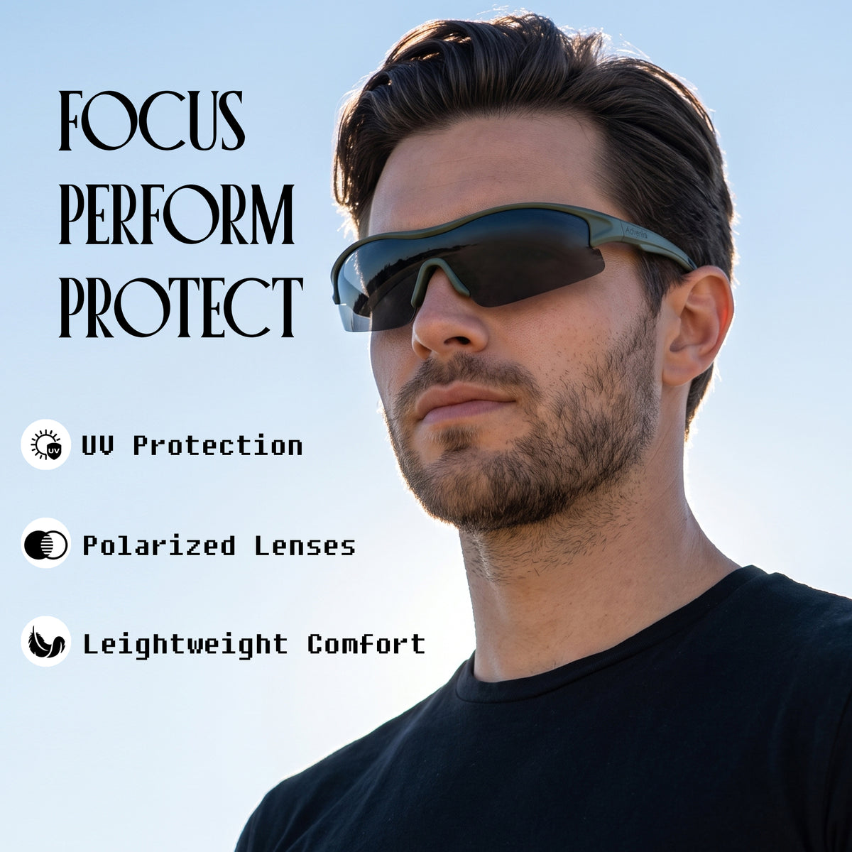 Anti-UV Cat 4 Impact Resistant Sports Sunglasses – WH1111 – Green-thumbmail-4