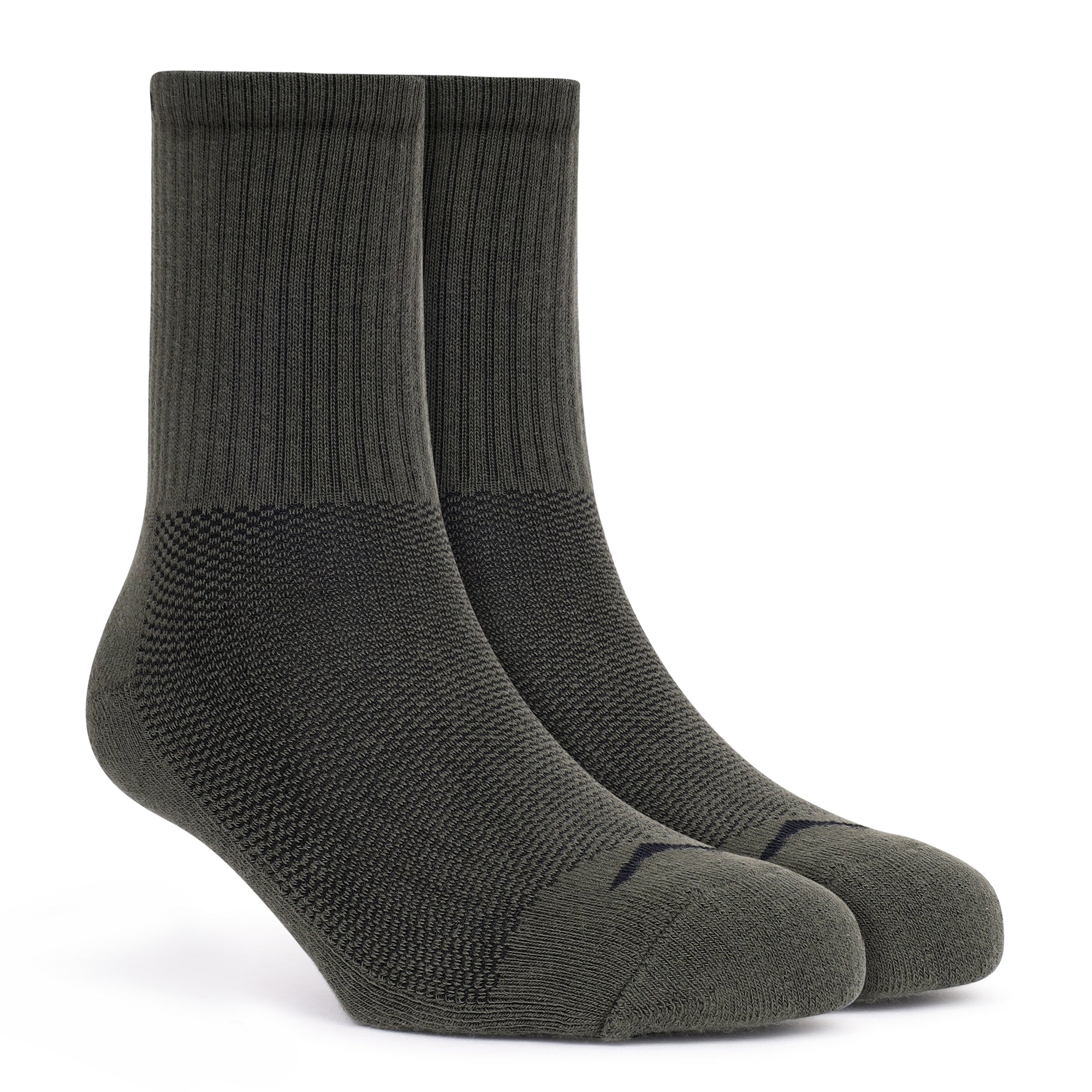 High Ankle Cotton Socks - Pack of 2 (ES500) - Olive and White