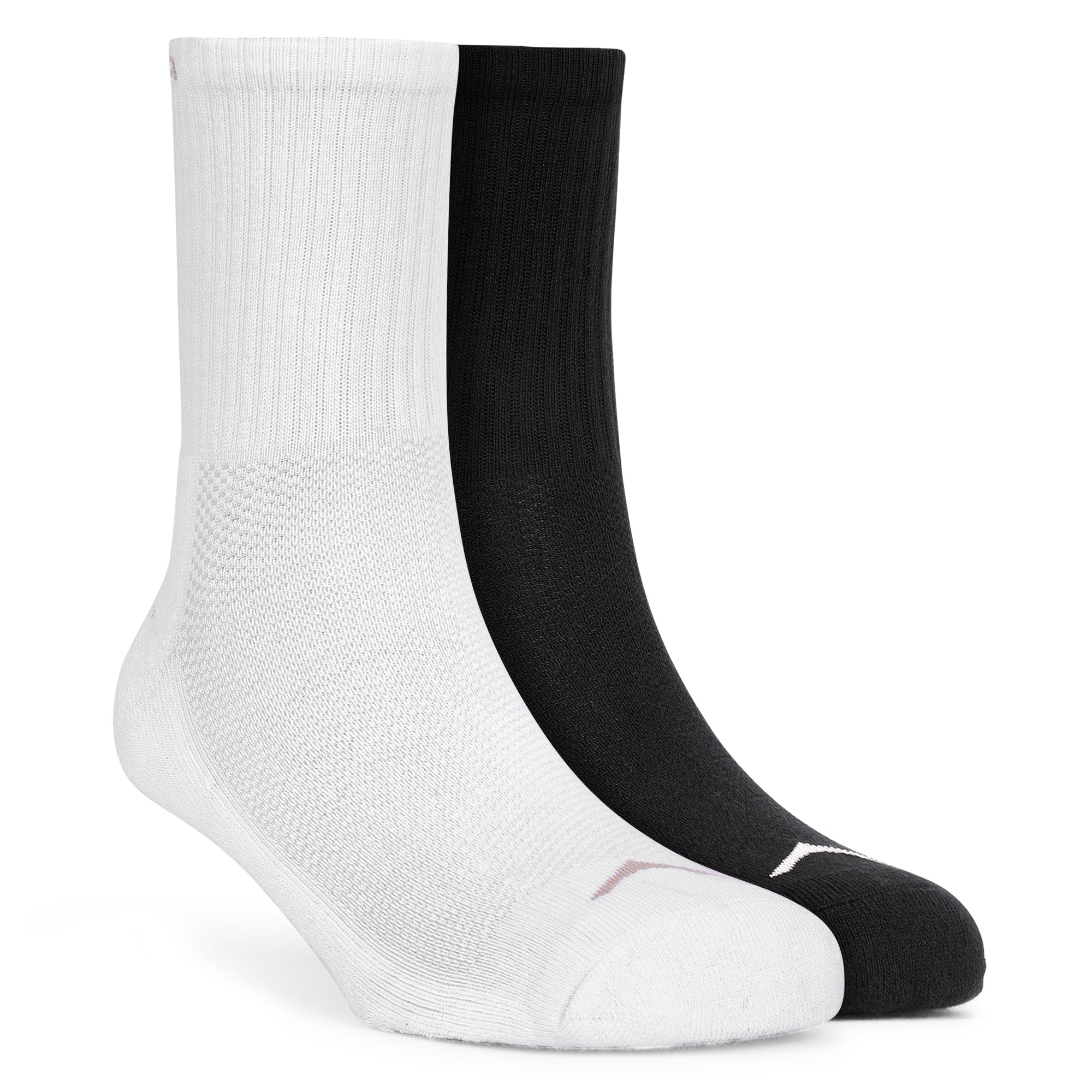 High Ankle Cotton Socks - Pack of 2 (ES500) - Black and White