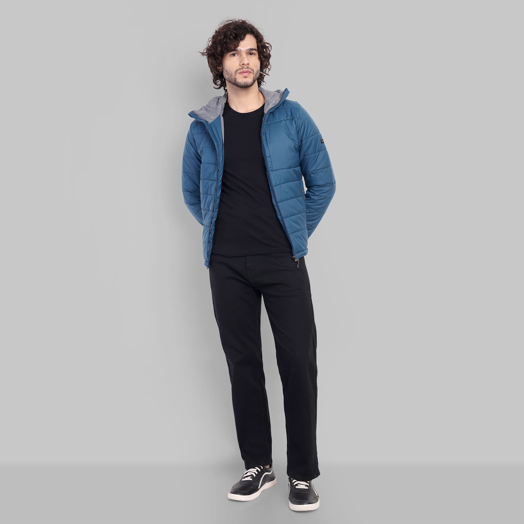 Lightweight Packable Jacket with Hood – Water-Repellent & Insulated - 5°C (ET1100) – Teal Blue