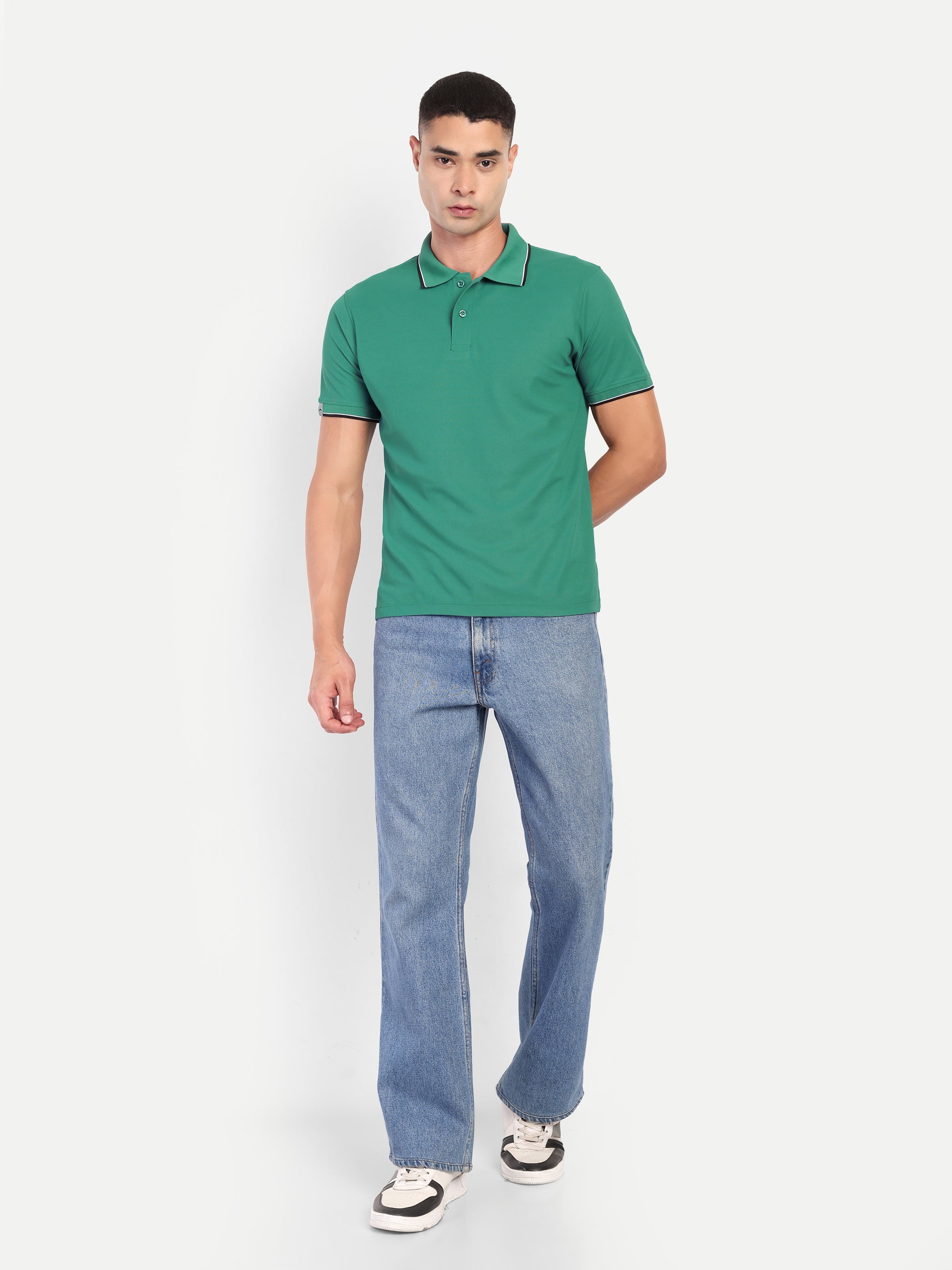 Adventra Polo Half Sleeve Tshirt ADP100 (Green)-thumbmail-2