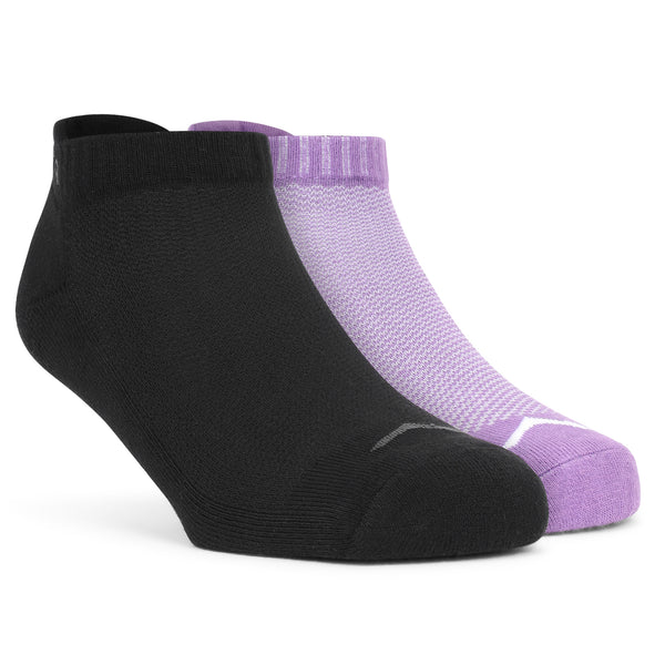 Adventra Women Low Ankle Cotton Socks - 2 Pairs | Unisex | ES300 | Purple-Black