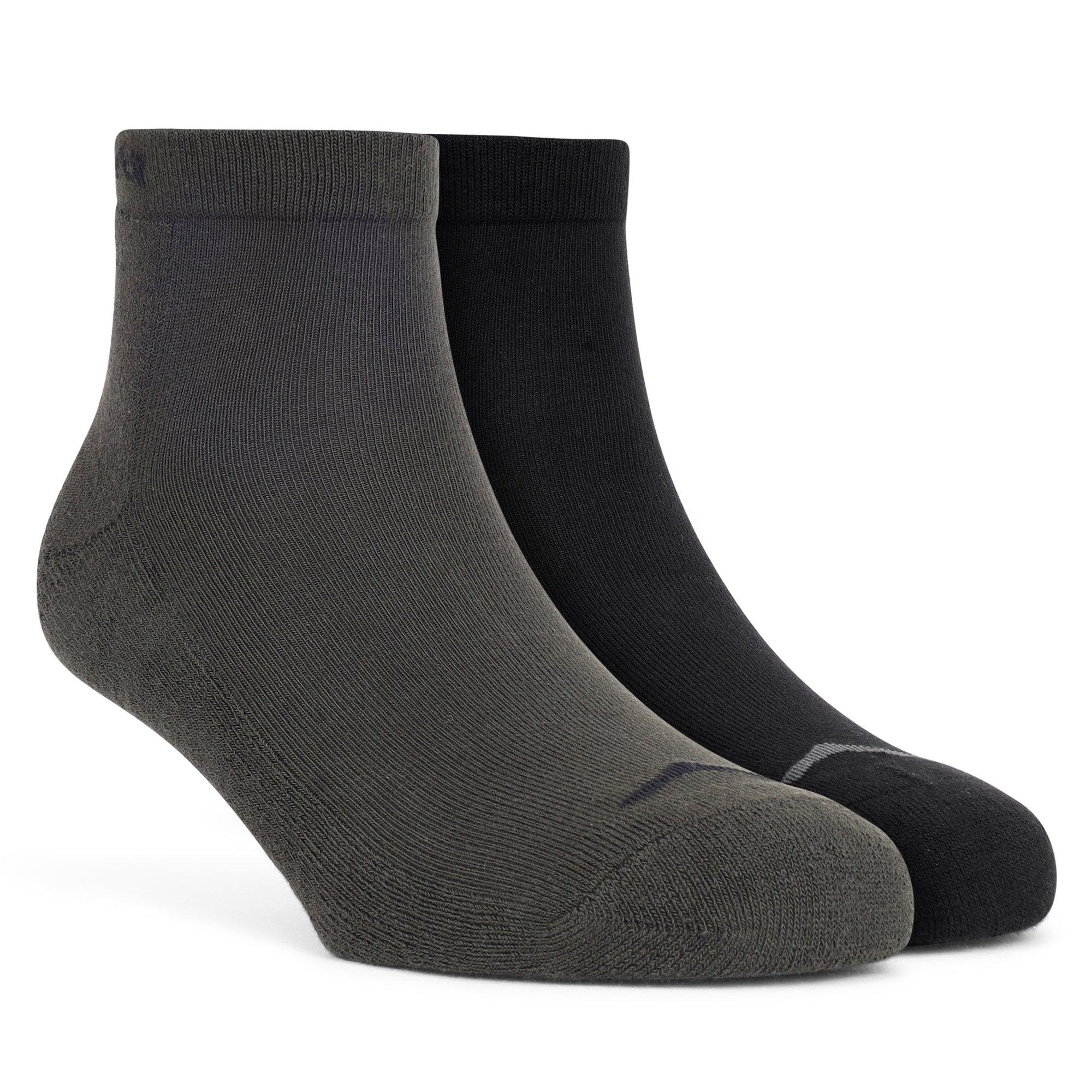 Low Ankle Cotton Socks – Pack of 2 (ES500) – Olive and Black