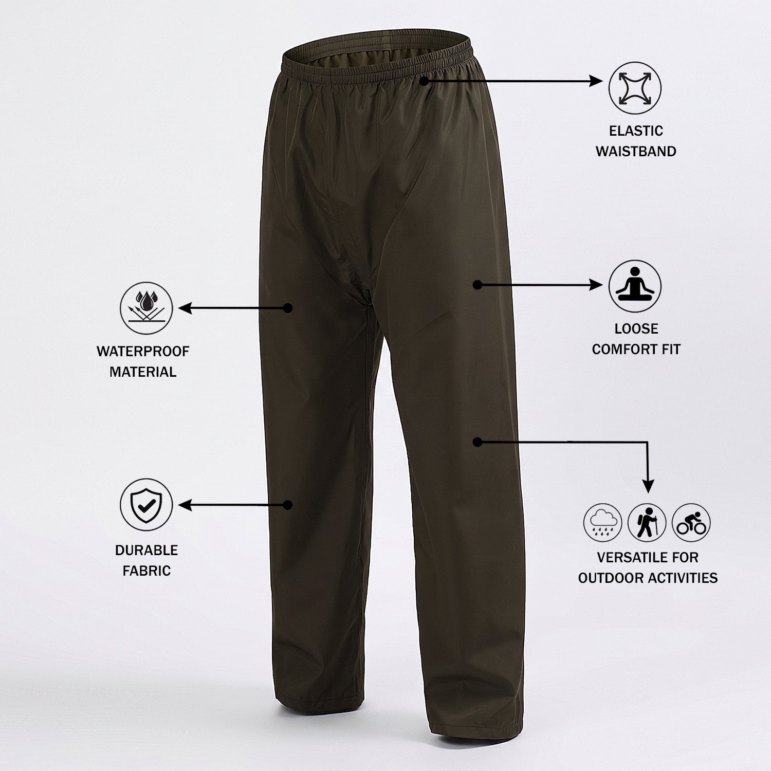 Rain Pant lightweight, Waterproof | RP100 | Olive-thumbmail-3