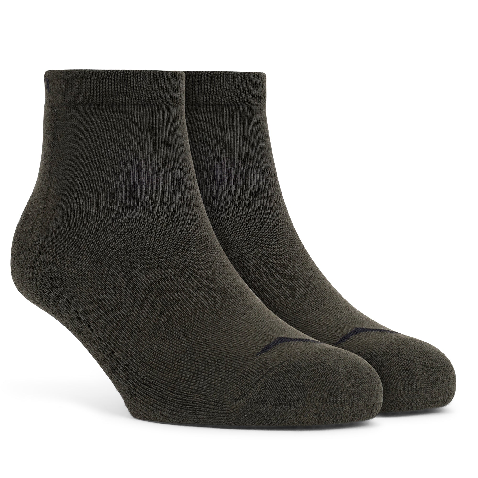 Low Ankle Cotton Socks – Pack of 2 (ES500) – Olive and White-thumbmail-4
