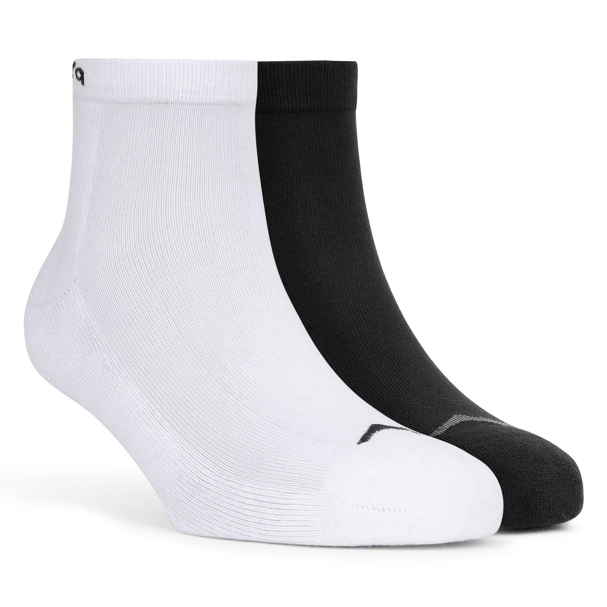 Low Ankle Cotton Socks – Pack of 2 (ES500) – Black and White-thumbmail-1