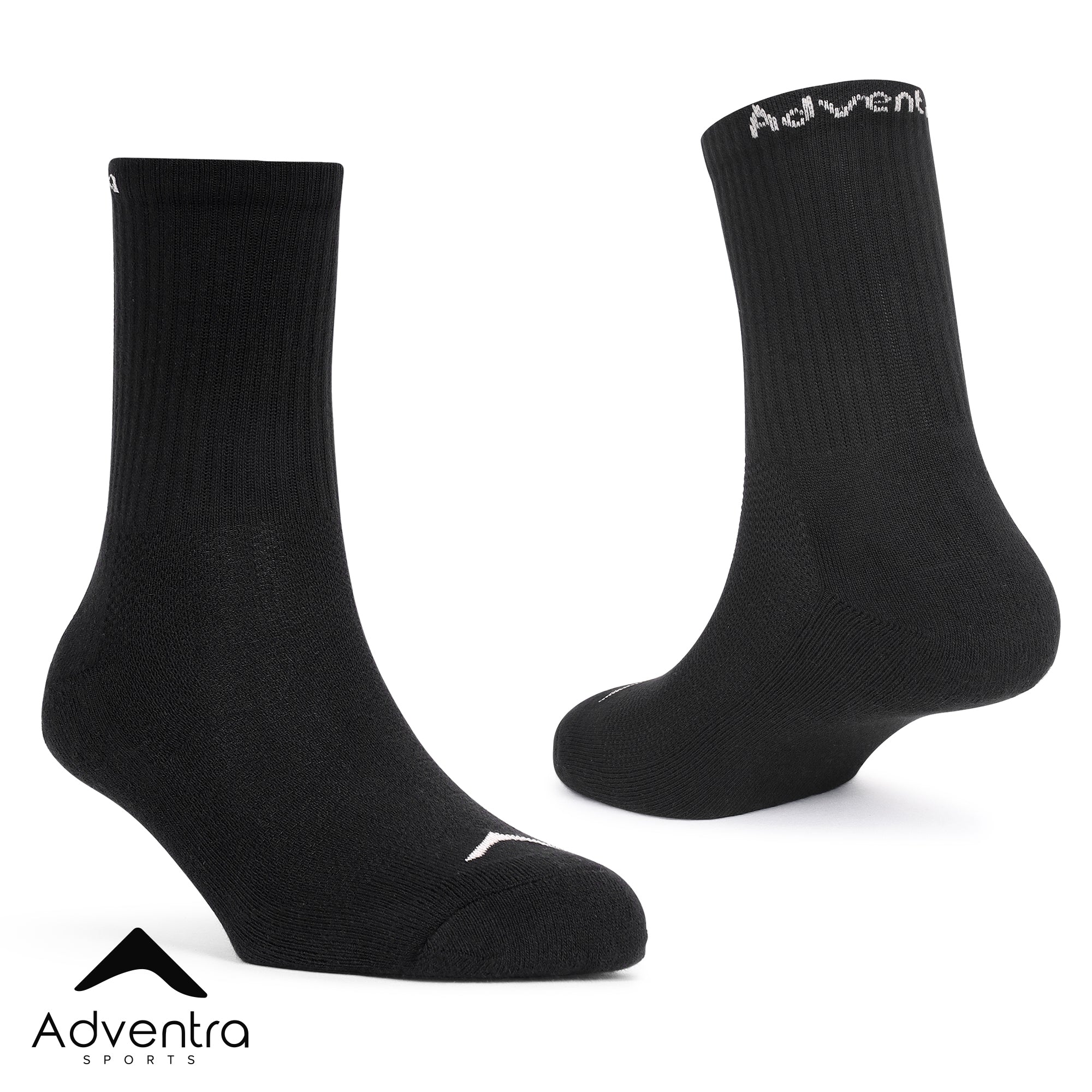 High Ankle Socks - Pack of 2 (ES500) - Black and White-thumbmail-4