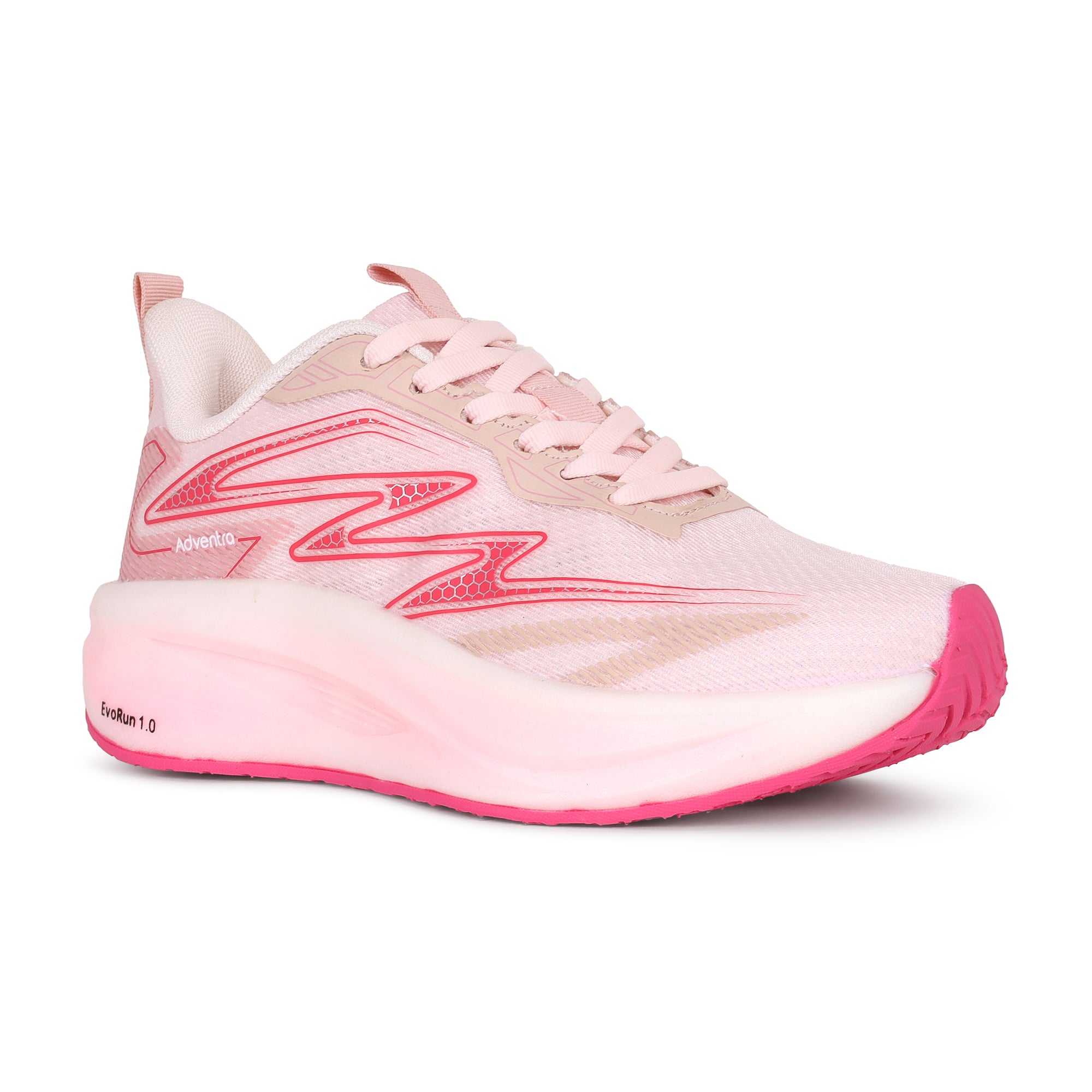 Lightweight Running Shoes for Women - Walking, Sports & Gym (RR700) – White-Pink