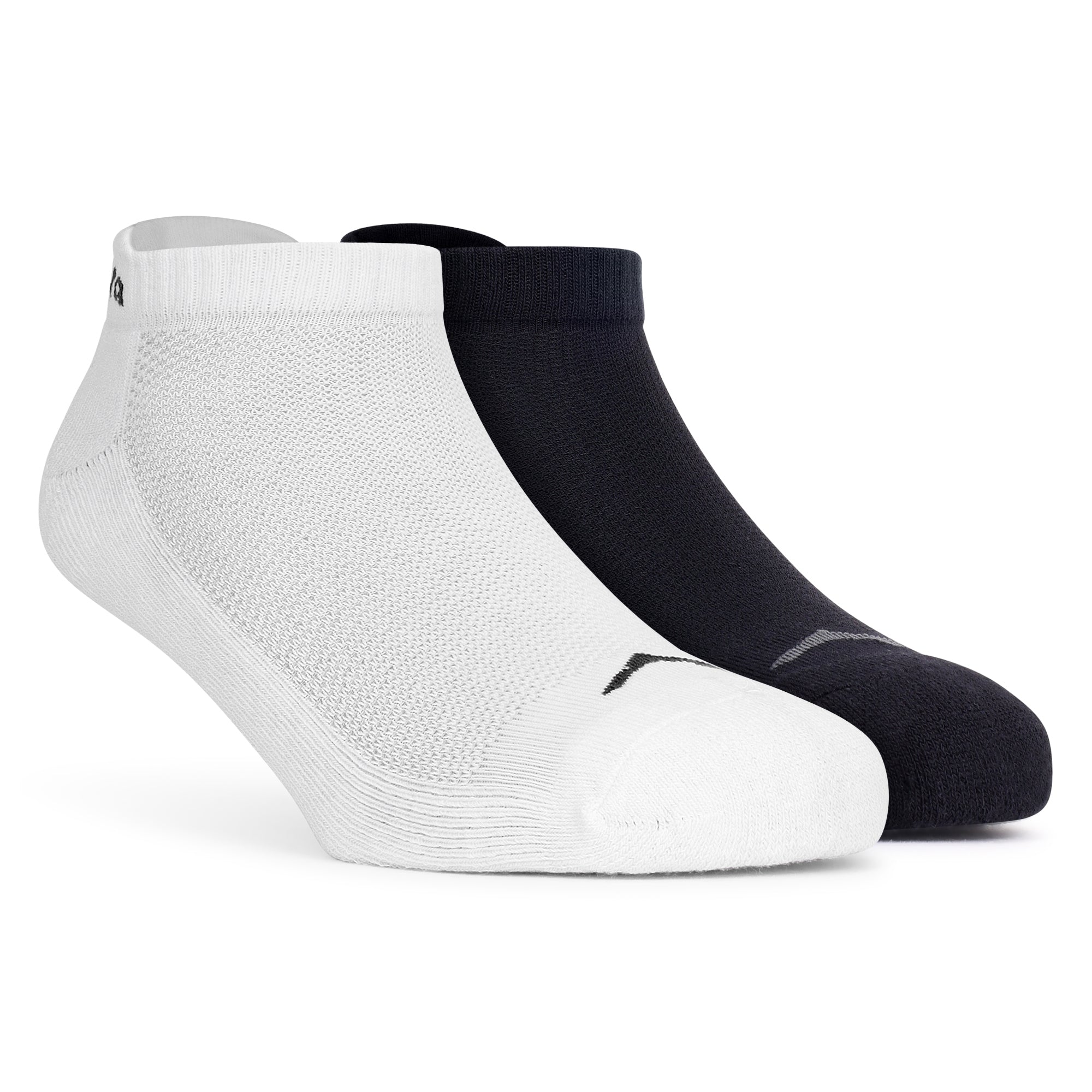 Adventra Women Low Ankle Cotton Socks - 2 Pairs | Unisex | ES300 | Black-White