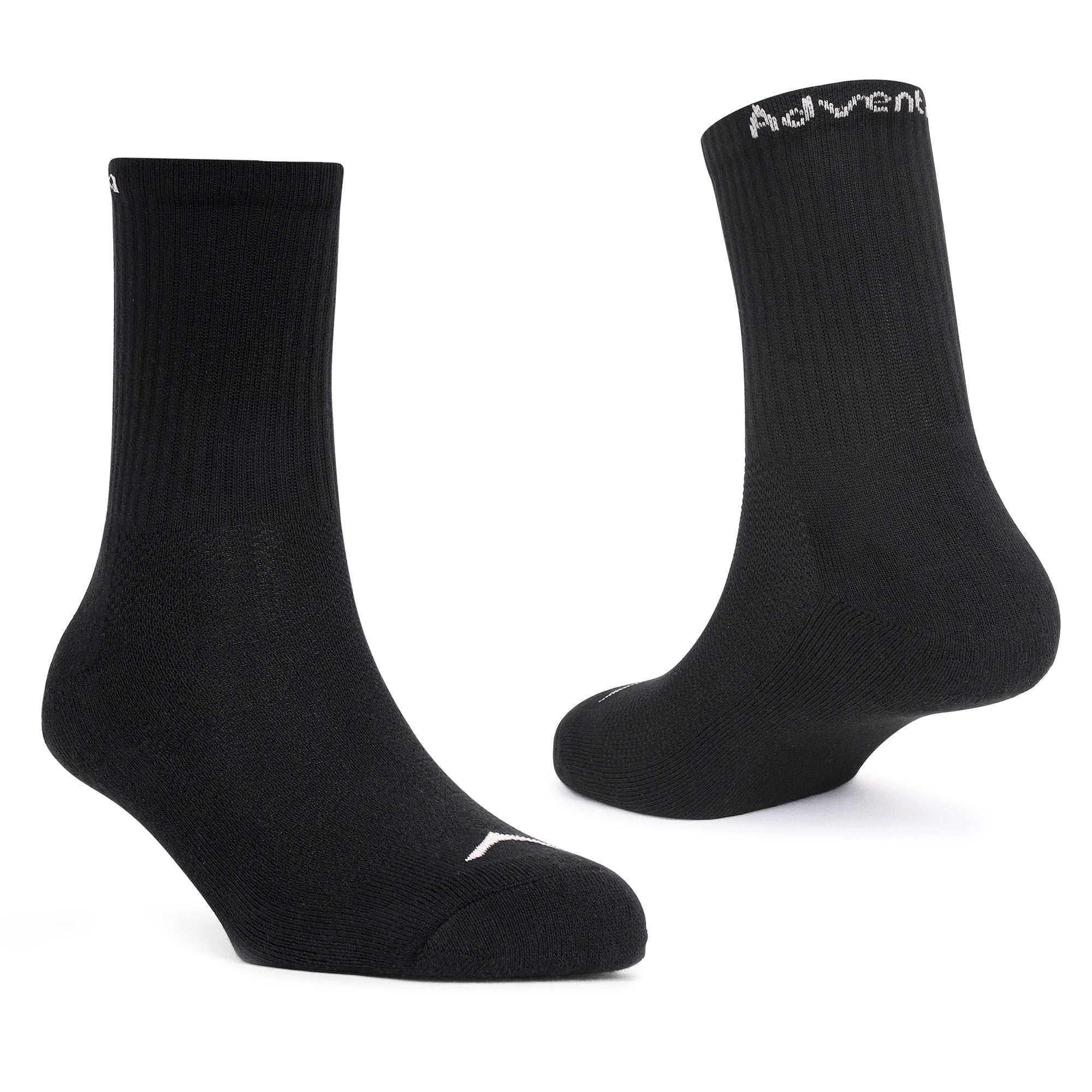 High Ankle Cotton Socks - Pack of 2 (ES500) - Black and White-thumbmail-4